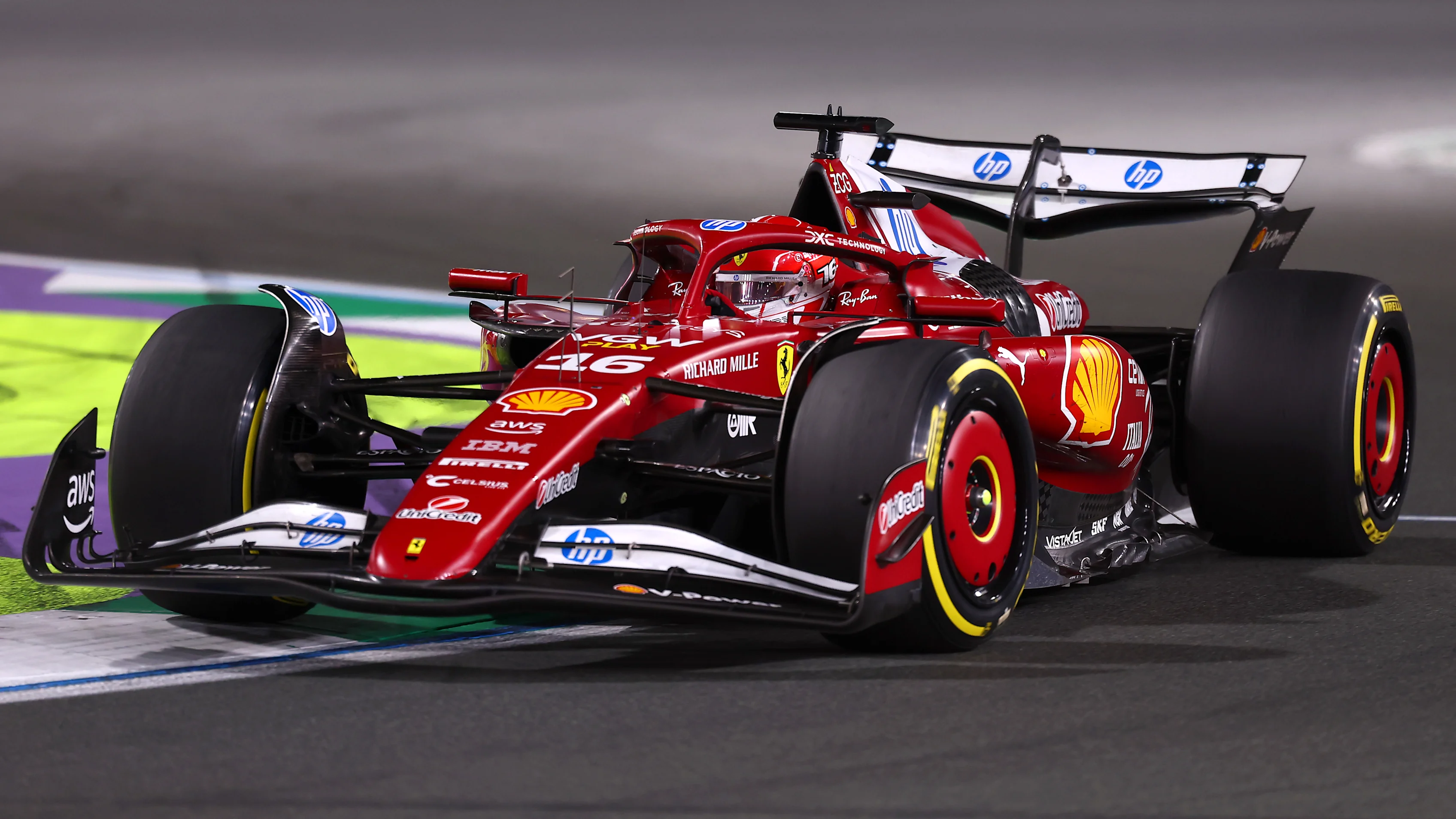 JEDDAH, SAUDI ARABIA - APRIL 20: Charles Leclerc of Monaco driving the (16) Scuderia Ferrari SF-25