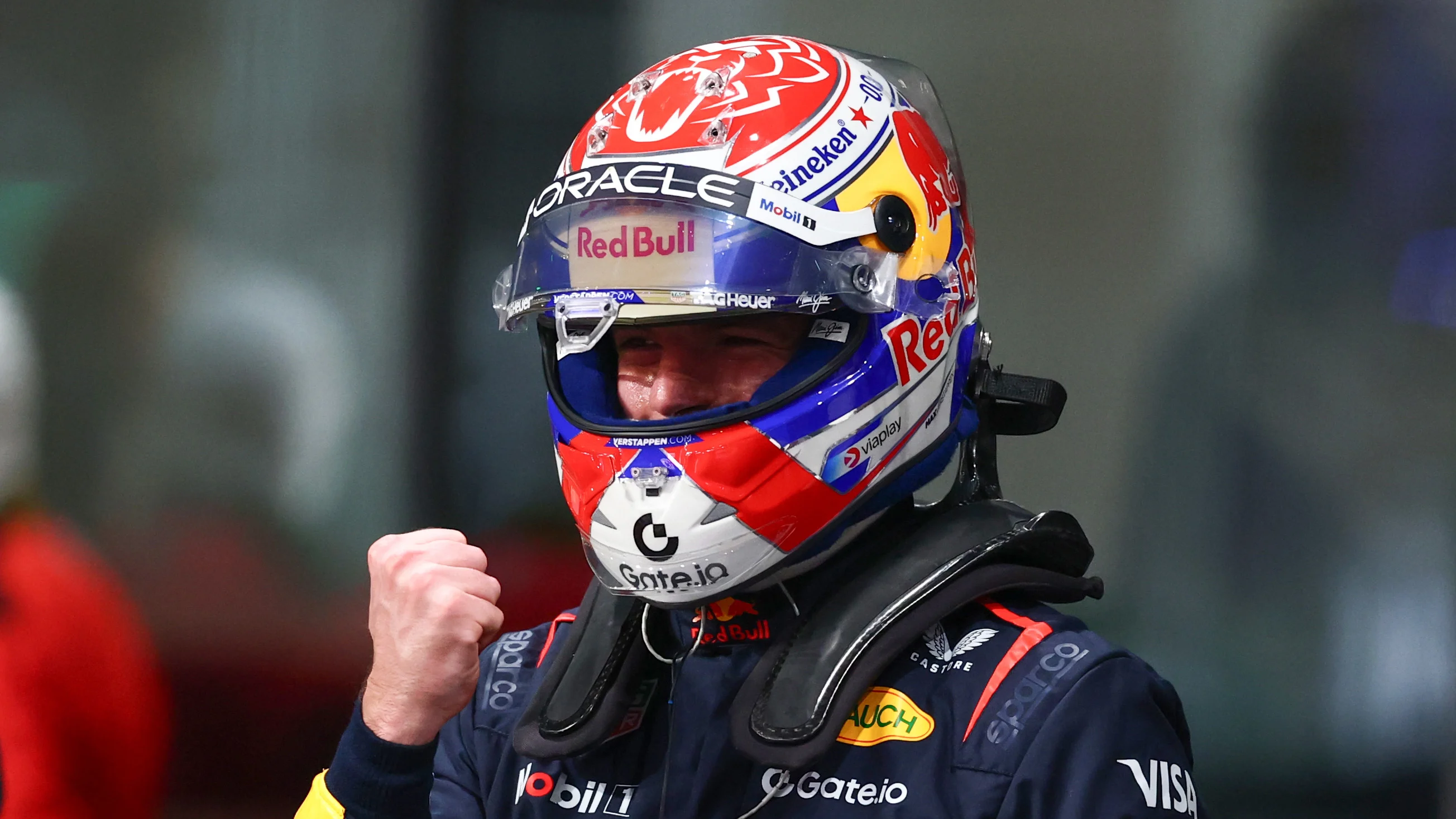 JEDDAH, SAUDI ARABIA - APRIL 19: Pole position qualifier Max Verstappen of the Netherlands and