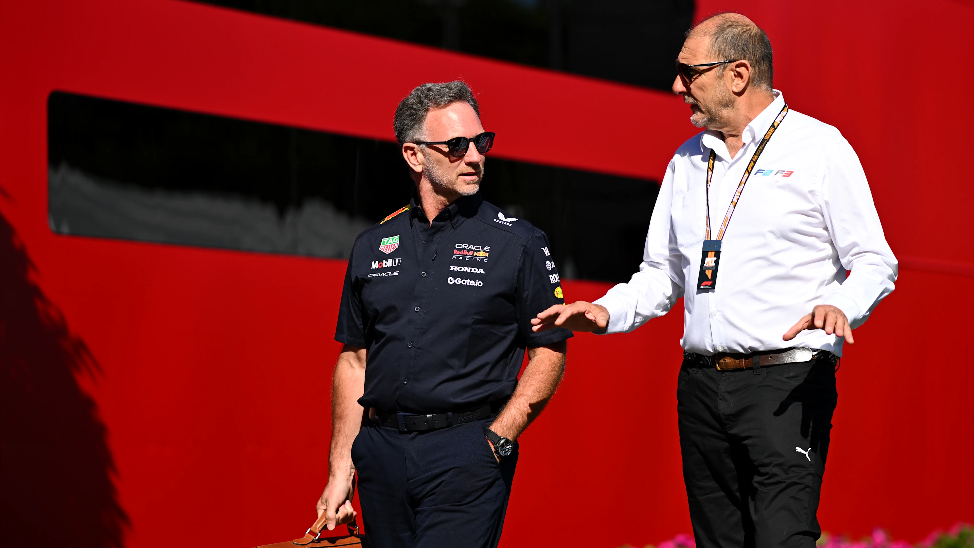 BARCELONA, SPAIN - MAY 30: Christian Horner, Team Principal of Oracle Red Bull Racing talks with
