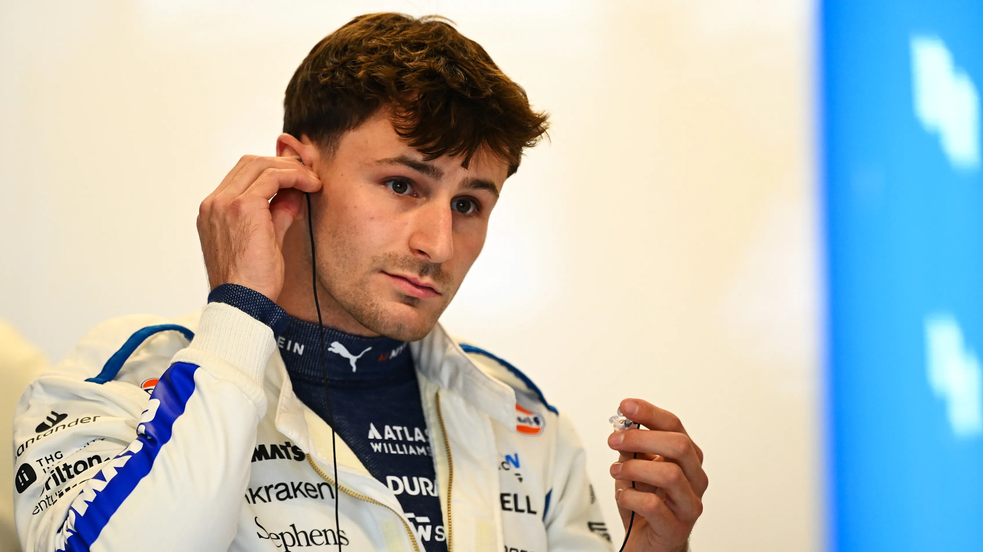 BARCELONA, SPAIN - MAY 30: Victor Martins of France and Williams prepares to drive in the garage