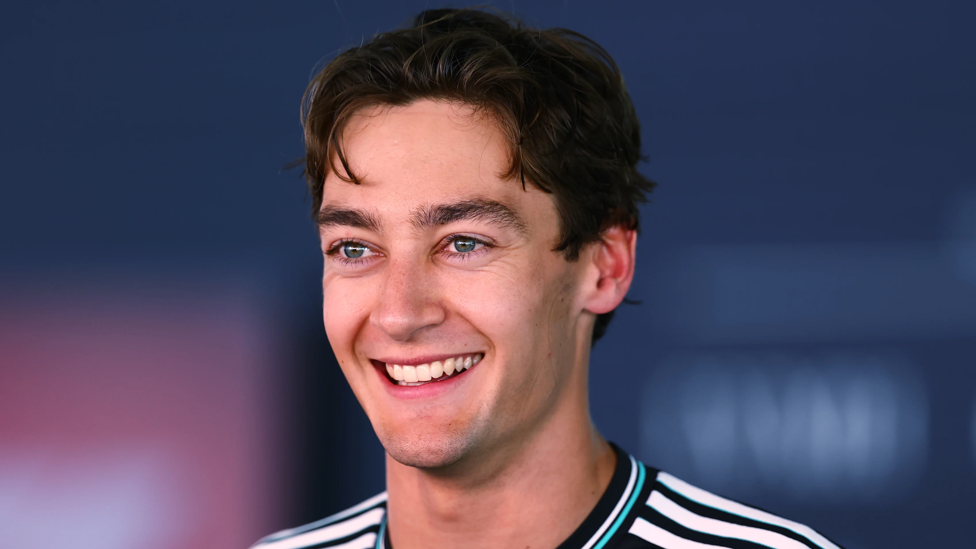 BARCELONA, SPAIN - MAY 30: George Russell of Great Britain and Mercedes AMG Petronas F1 Team looks