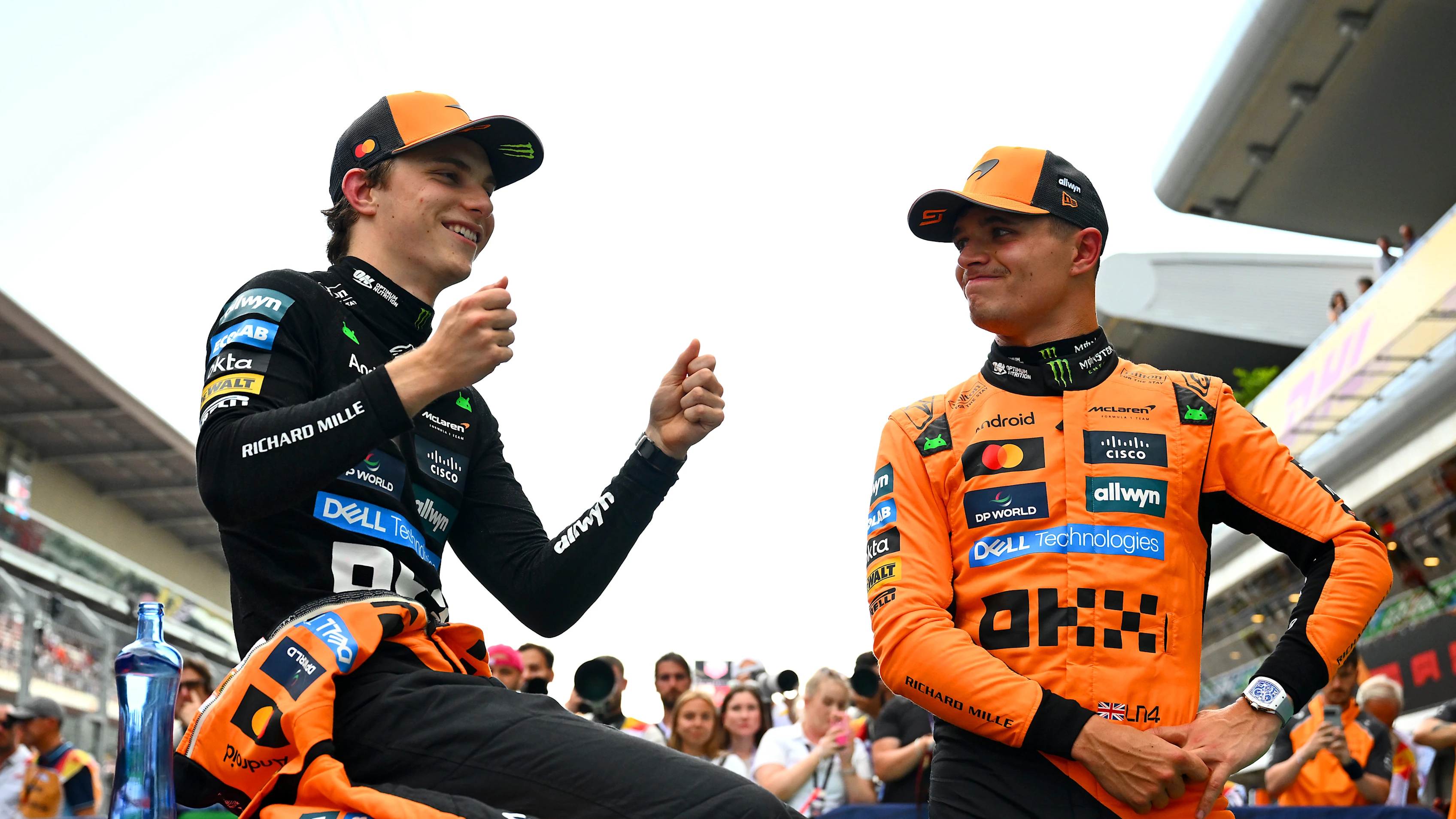 BARCELONA, SPAIN - MAY 31: Pole position qualifier Oscar Piastri of Australia and McLaren and