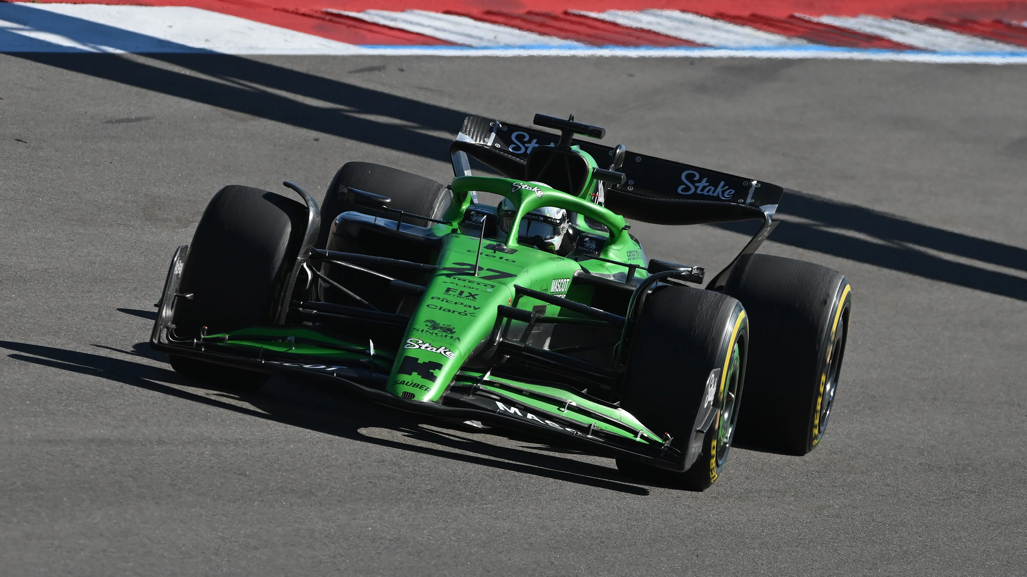 AUSTIN, TEXAS - OCTOBER 19: Nico Hulkenberg of Germany driving the (27) Kick Sauber C45 Ferrari on track during the F1 Grand Prix of United States at Circuit of The Americas on October 19, 2025 in Austin, Texas. (Photo by Rudy Carezzevoli/Getty Images)