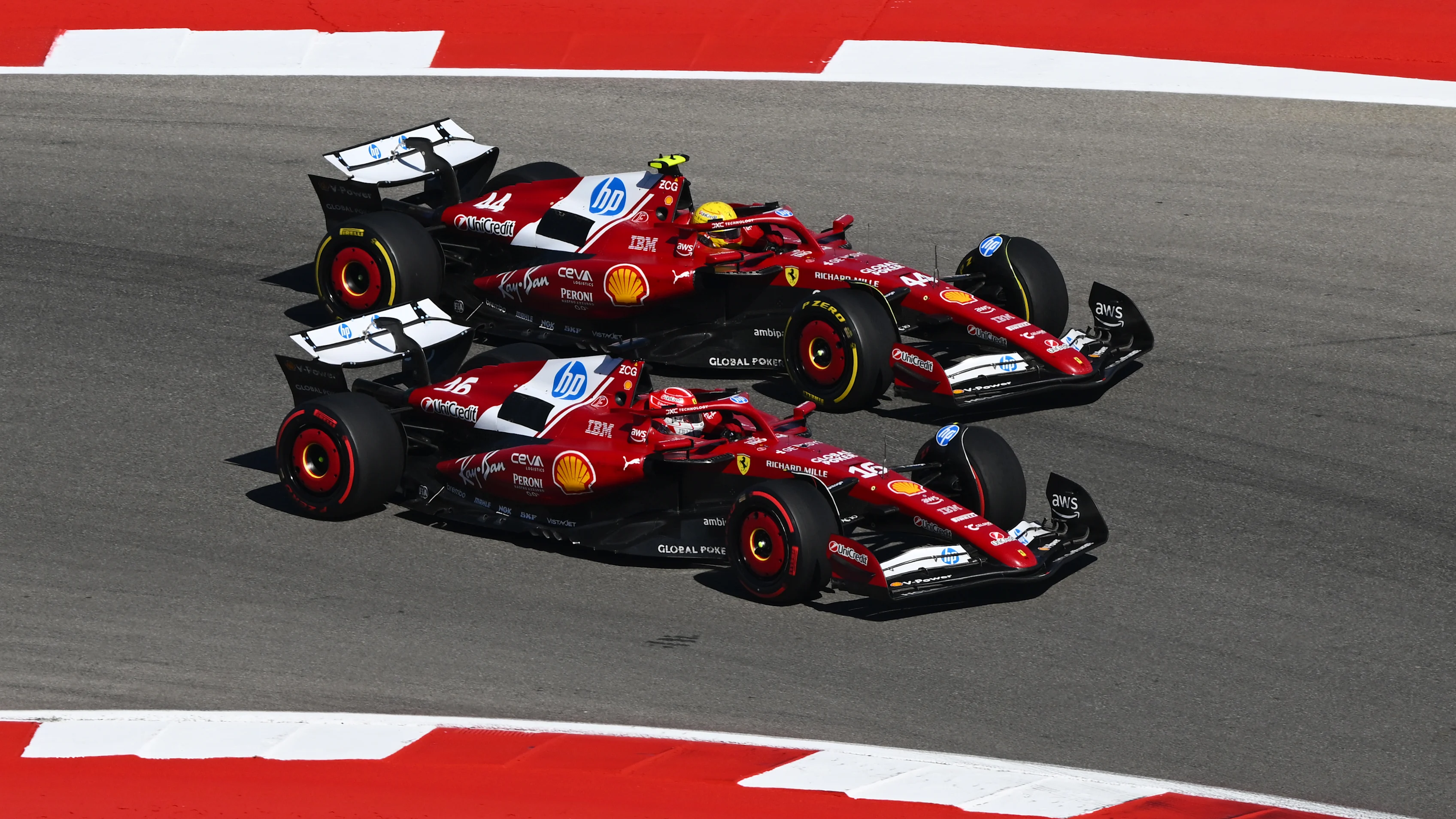 AUSTIN, TEXAS - OCTOBER 19: Charles Leclerc of Monaco driving the (16) Scuderia Ferrari SF-25 and