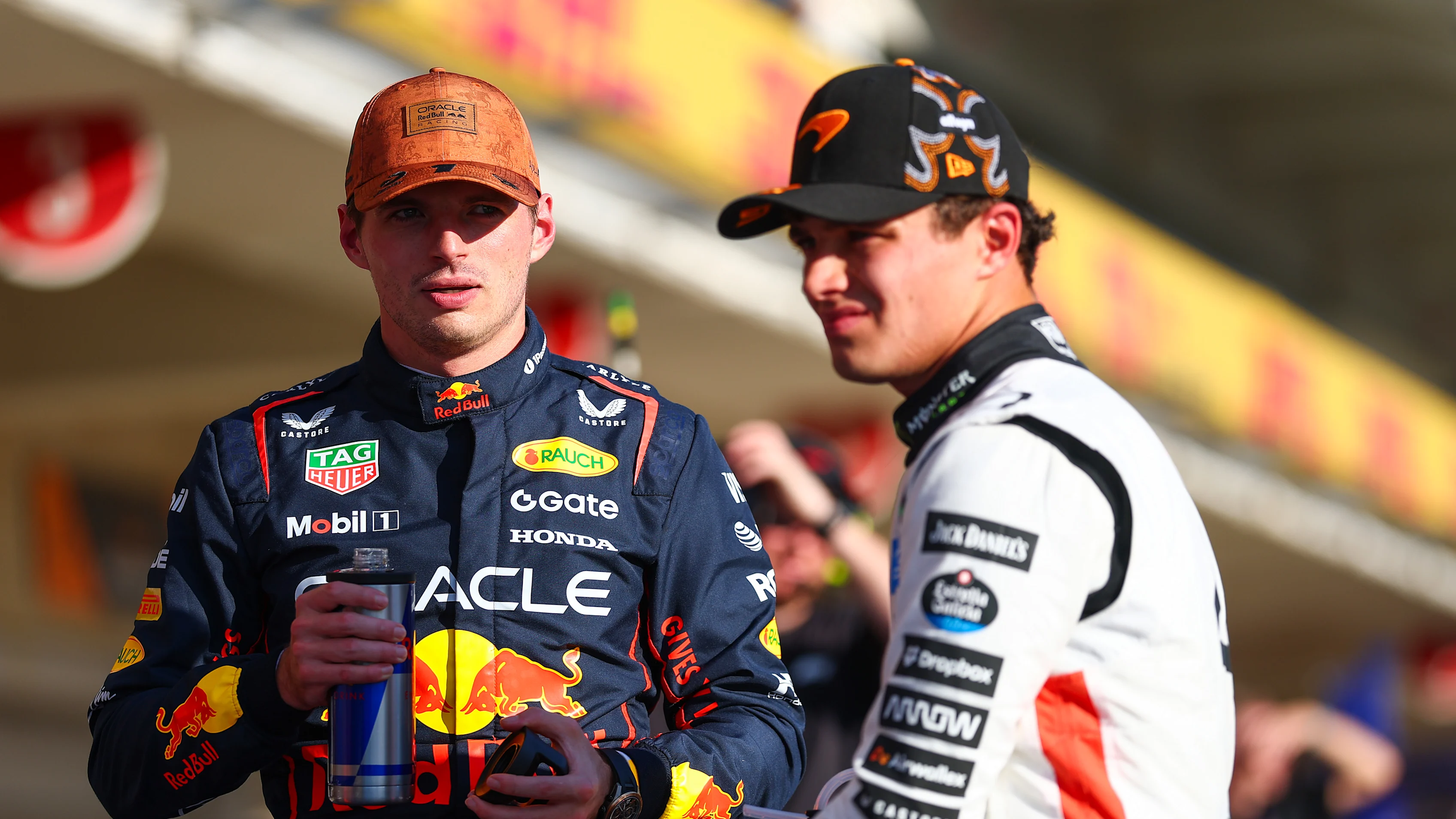 AUSTIN, TEXAS - OCTOBER 18: Pole position qualifier Max Verstappen of the Netherlands and Oracle
