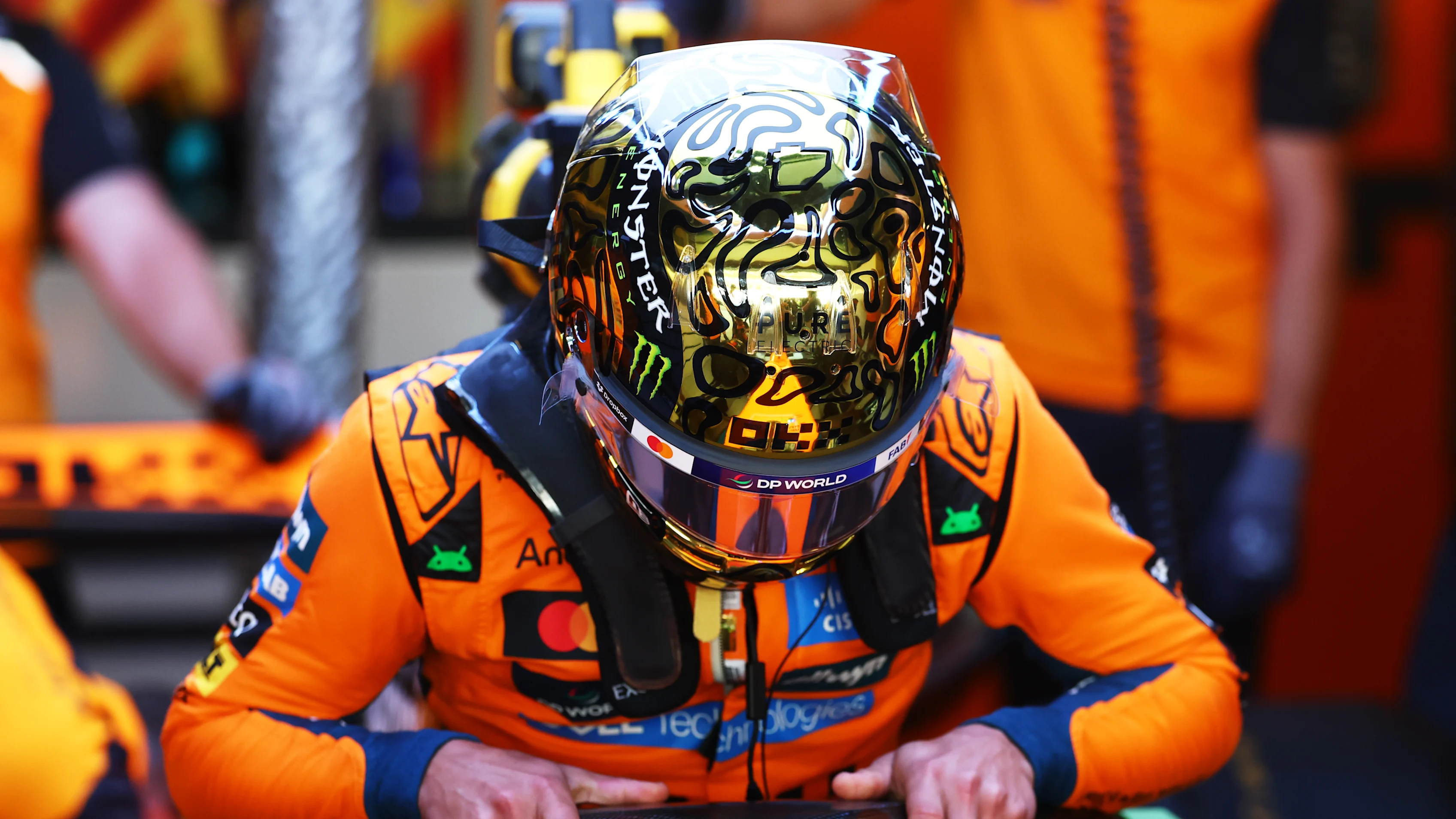 ABU DHABI, UNITED ARAB EMIRATES - DECEMBER 09: Lando Norris of Great Britain and McLaren prepares