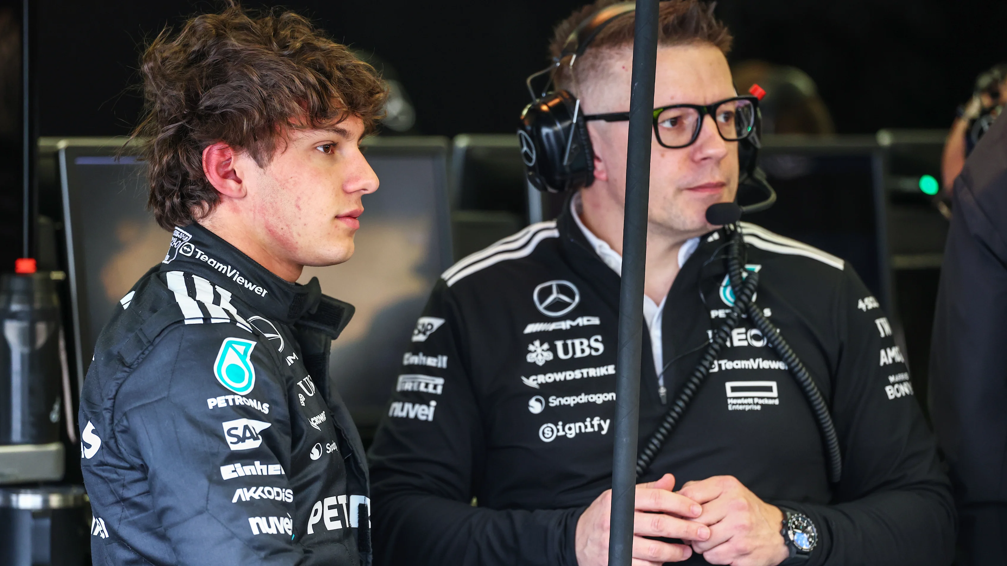 BAHRAIN, BAHRAIN - FEBRUARY 26: Andrea Kimi Antonelli of Italy and Mercedes AMG Petronas F1 Team