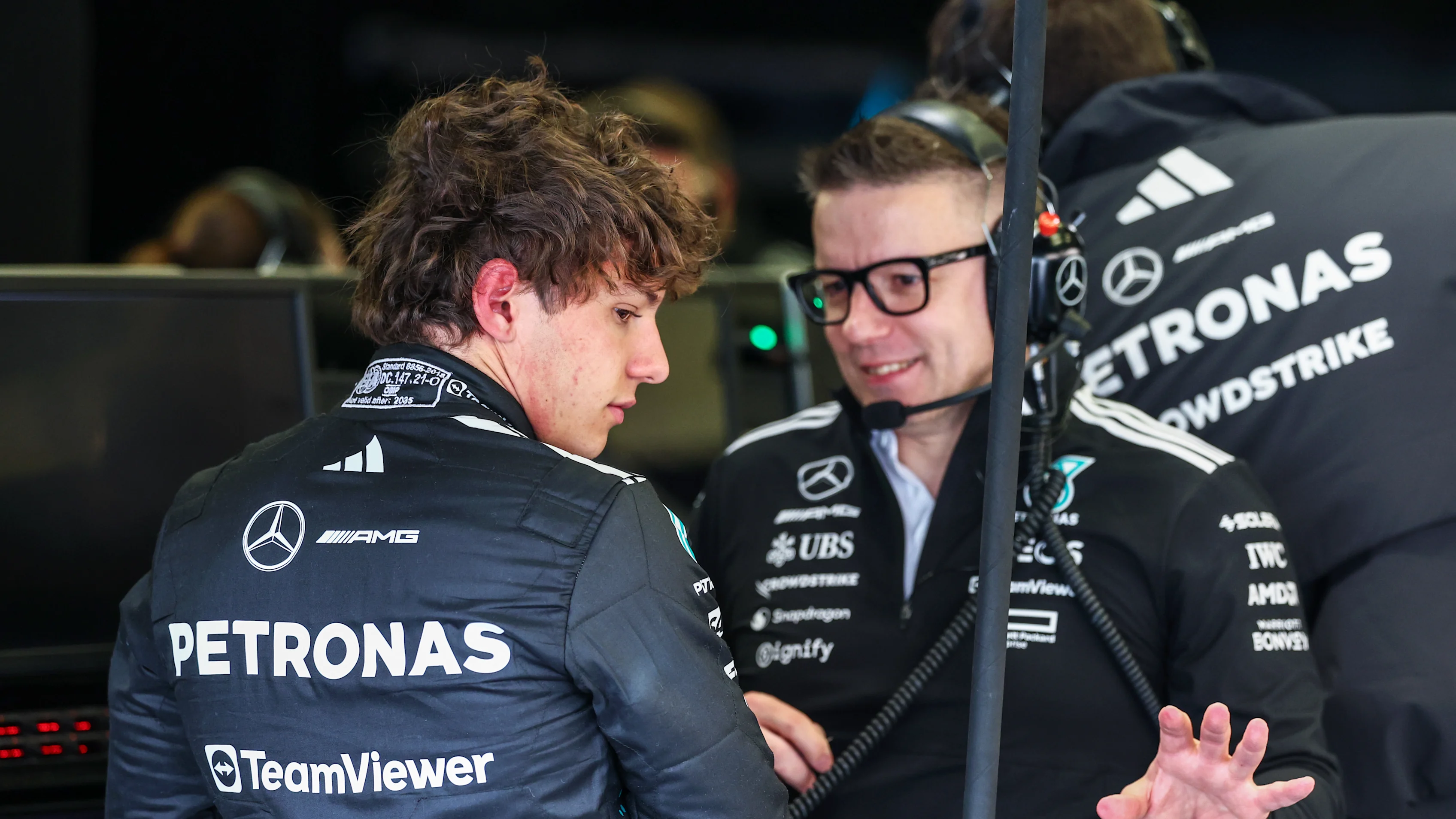 BAHRAIN, BAHRAIN - FEBRUARY 26: Andrea Kimi Antonelli of Italy and Mercedes AMG Petronas F1 Team