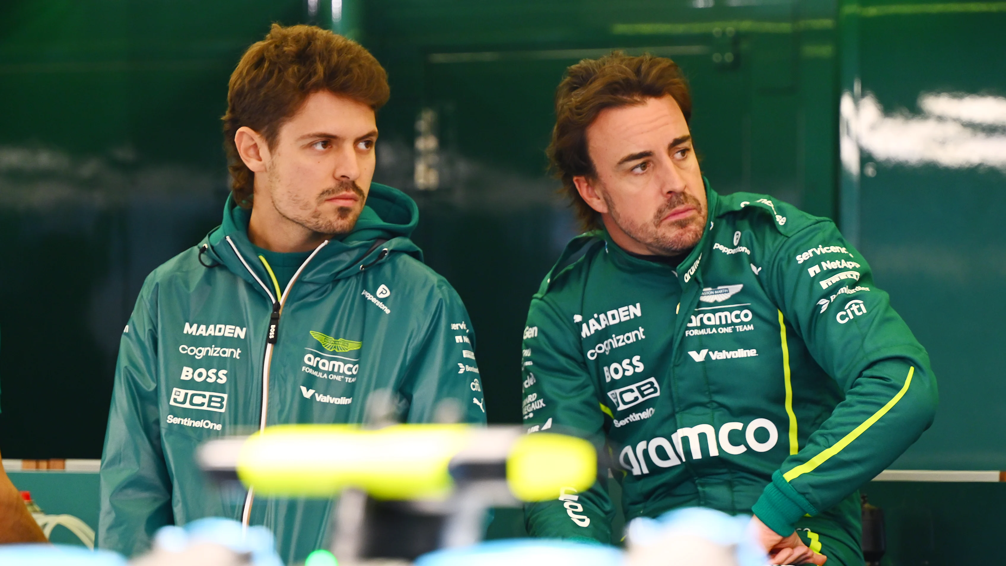 BAHRAIN, BAHRAIN - FEBRUARY 26: Felipe Drugovich of Brazil and Aston Martin F1 Team and Fernando