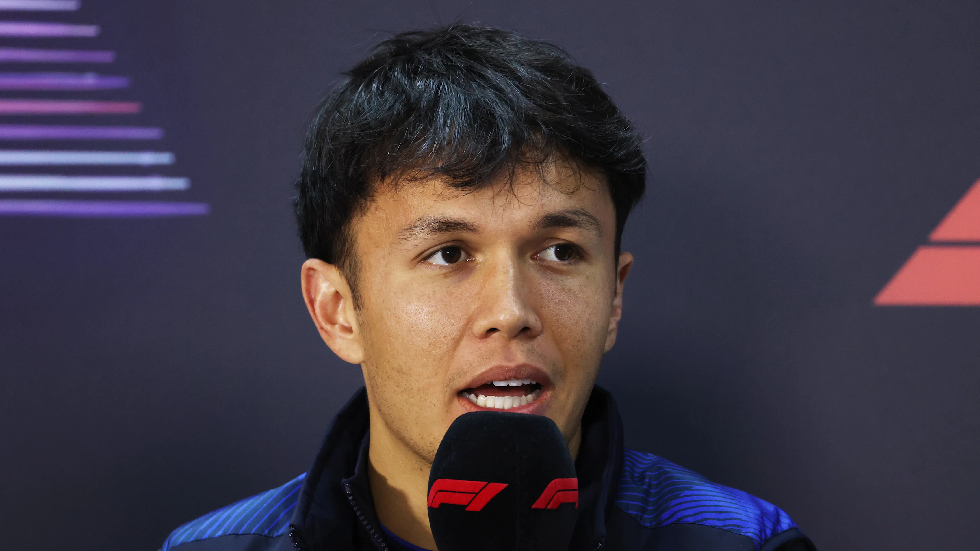 BAHRAIN, BAHRAIN - FEBRUARY 27: Alexander Albon of Thailand and Williams, is interviewed in the