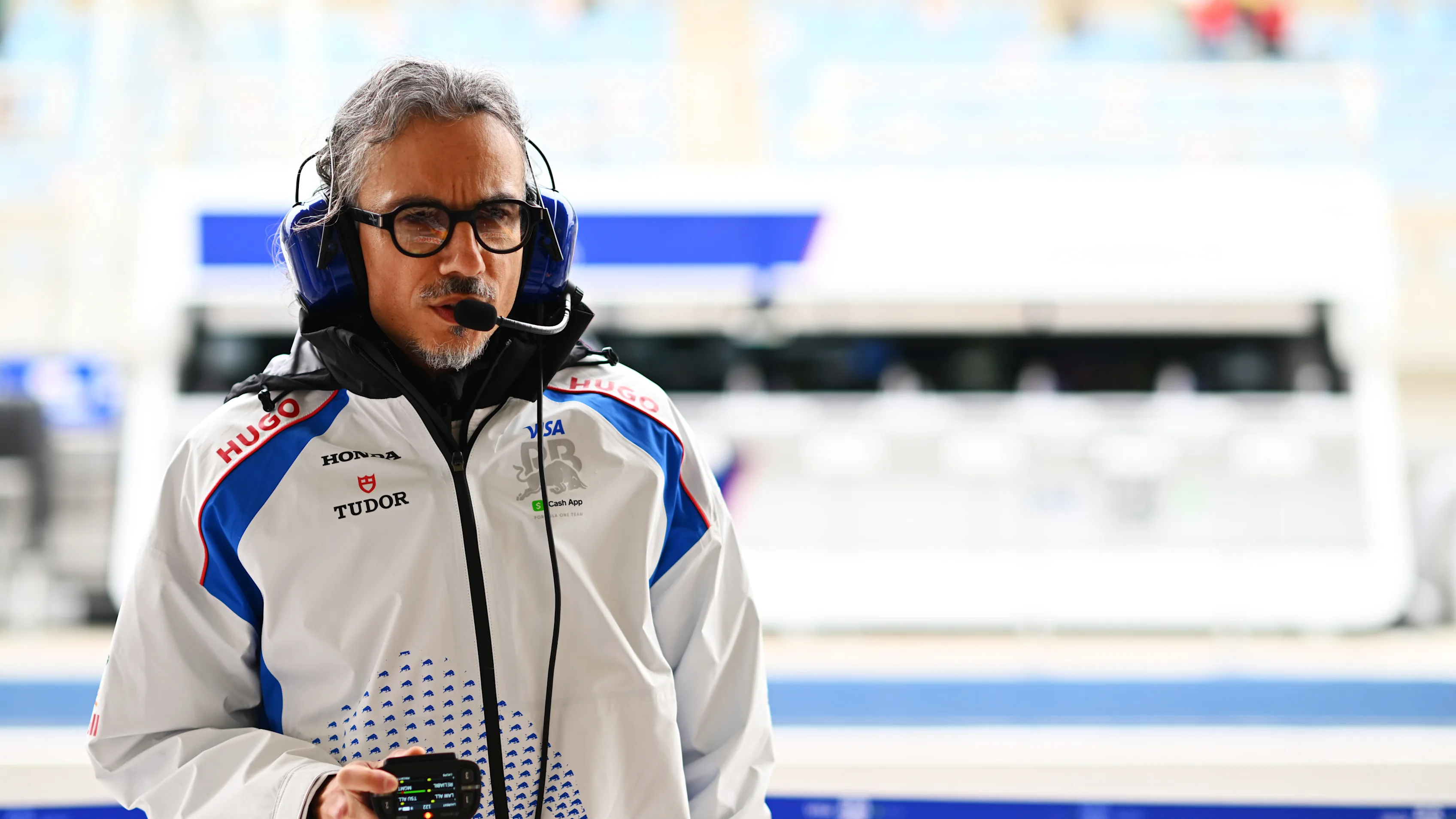 BAHRAIN, BAHRAIN - FEBRUARY 27: Laurent Mekies, Team Principal of Visa Cash App Racing Bulls looks