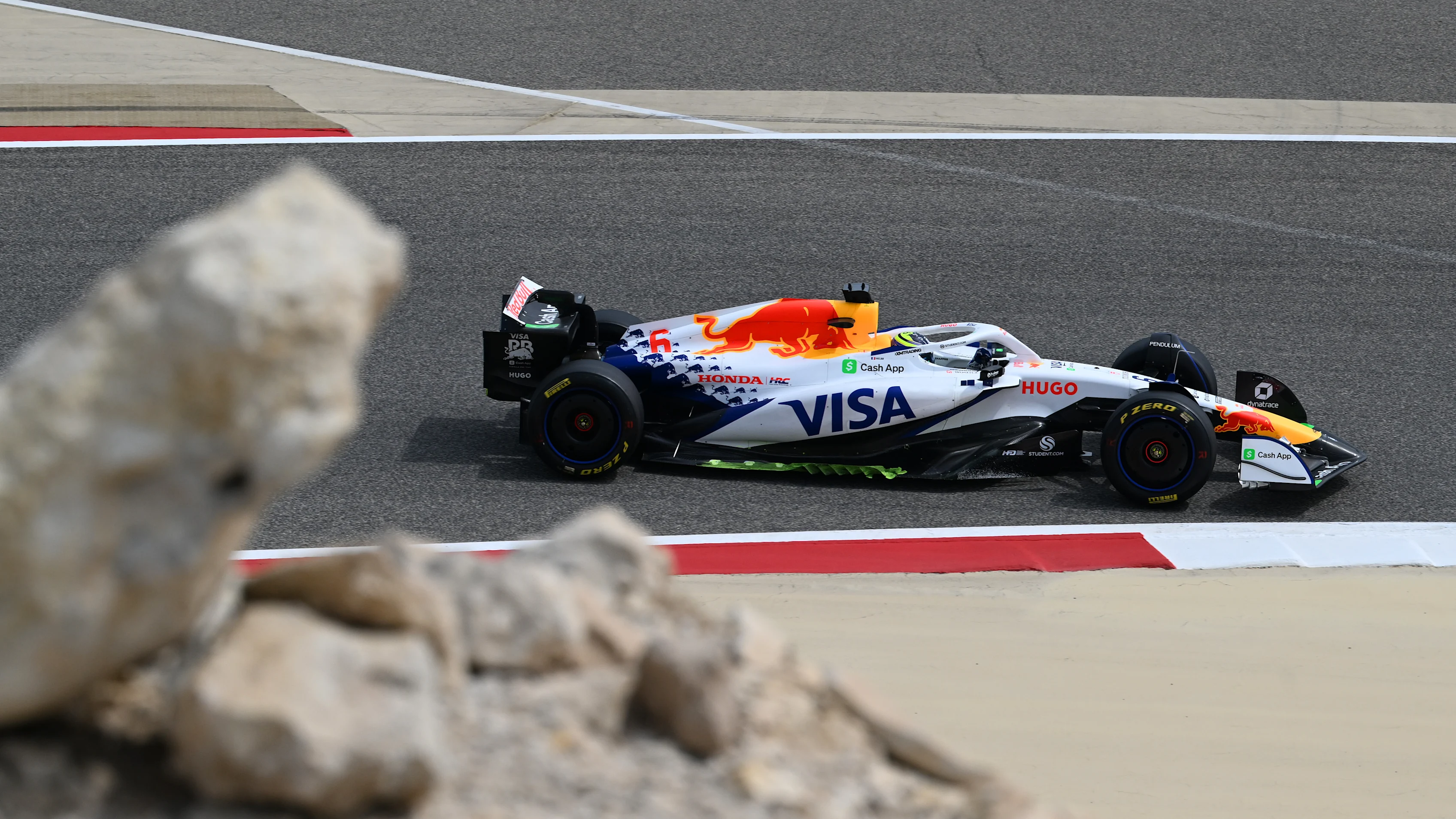 BAHRAIN, BAHRAIN - FEBRUARY 28: Isack Hadjar of France driving the (6) Visa Cash App Racing Bulls