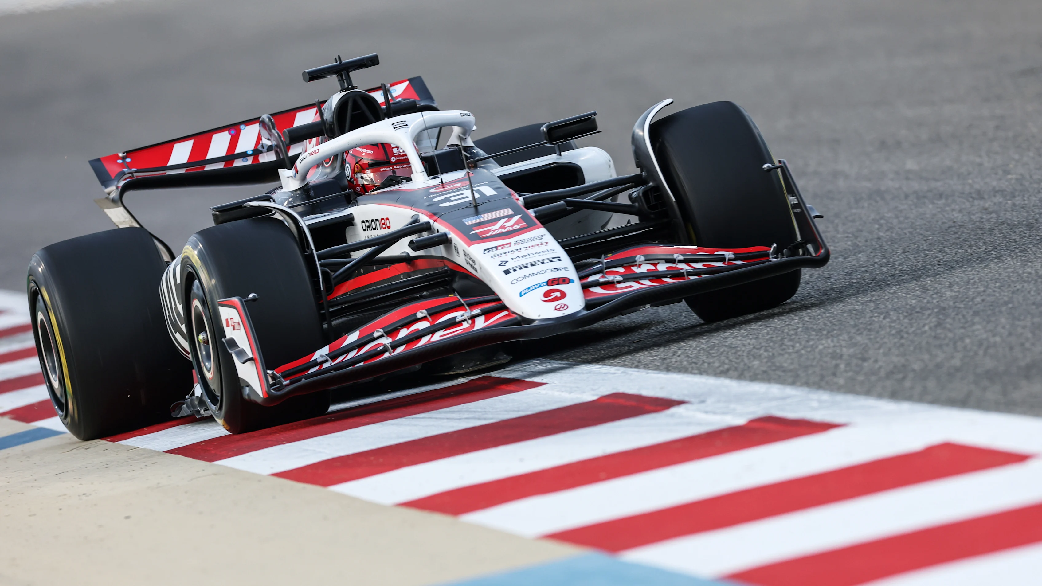 BAHRAIN, BAHRAIN - FEBRUARY 28: Esteban Ocon of France driving the (31) Haas F1 VF-25 Ferrari on