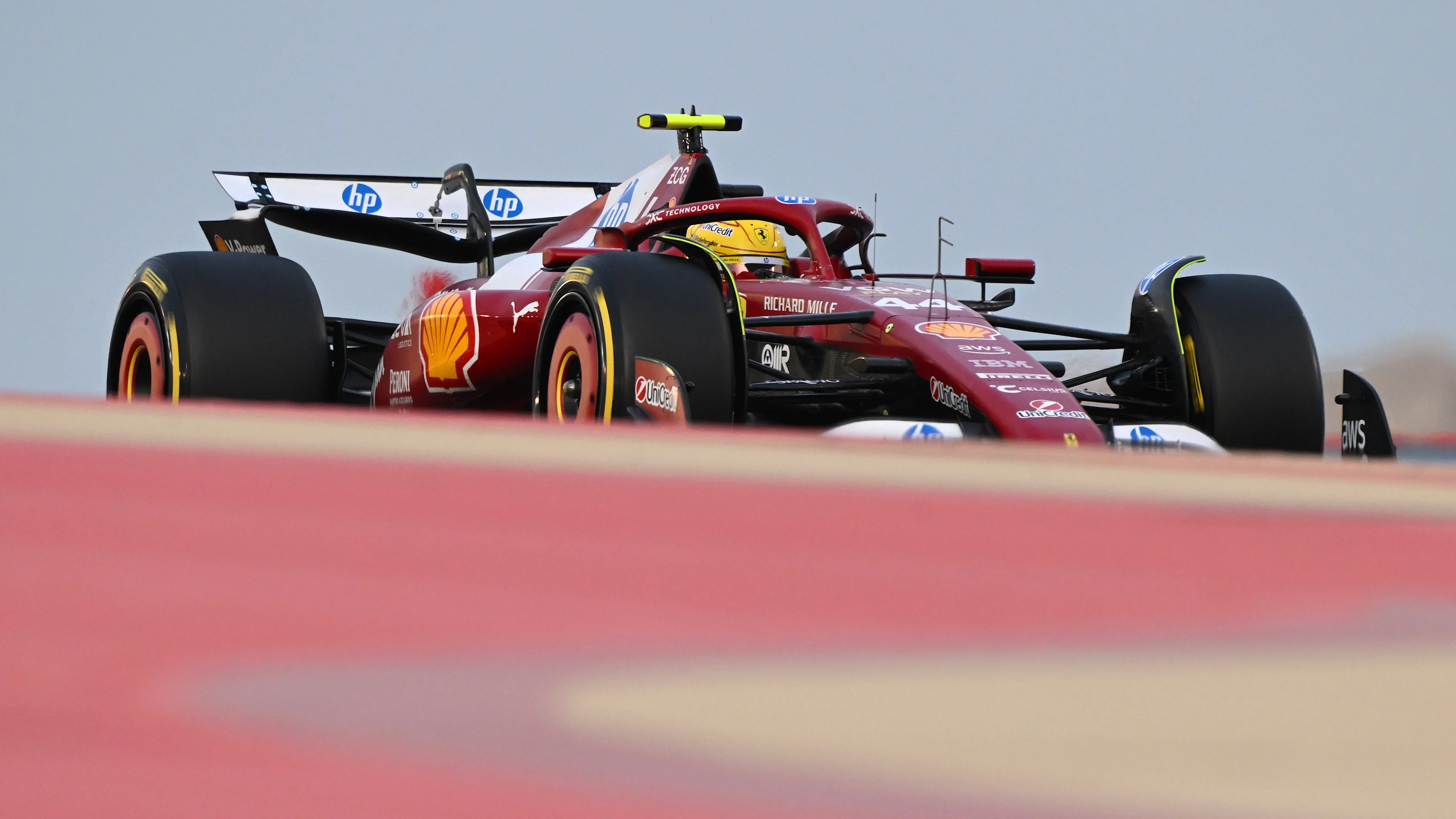 BAHRAIN, BAHRAIN - FEBRUARY 28: Lewis Hamilton of Great Britain driving the (44) Scuderia Ferrari