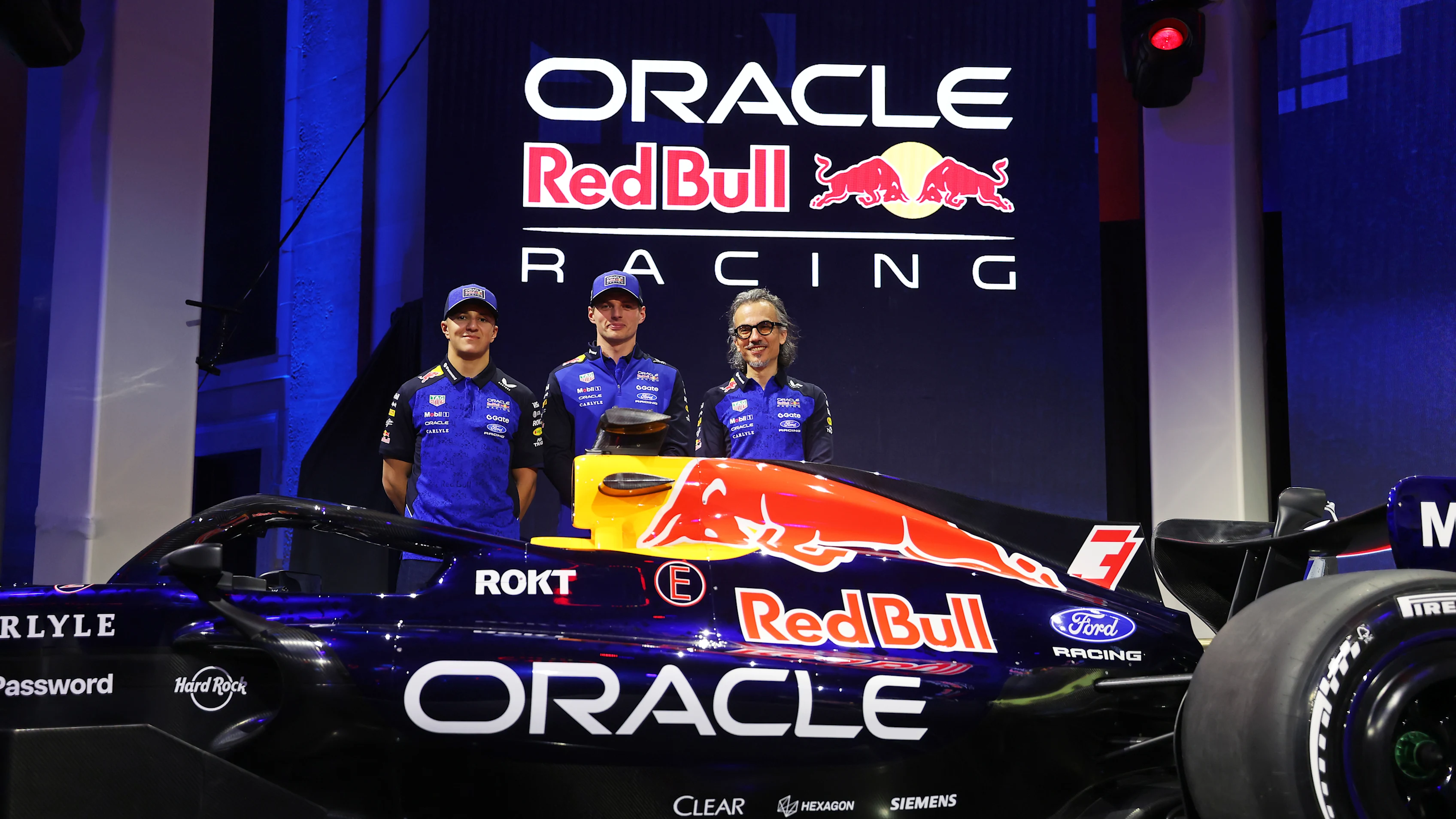DETROIT, MICHIGAN - JANUARY 15: Isack Hadjar of France and Oracle Red Bull Racing, Max Verstappen