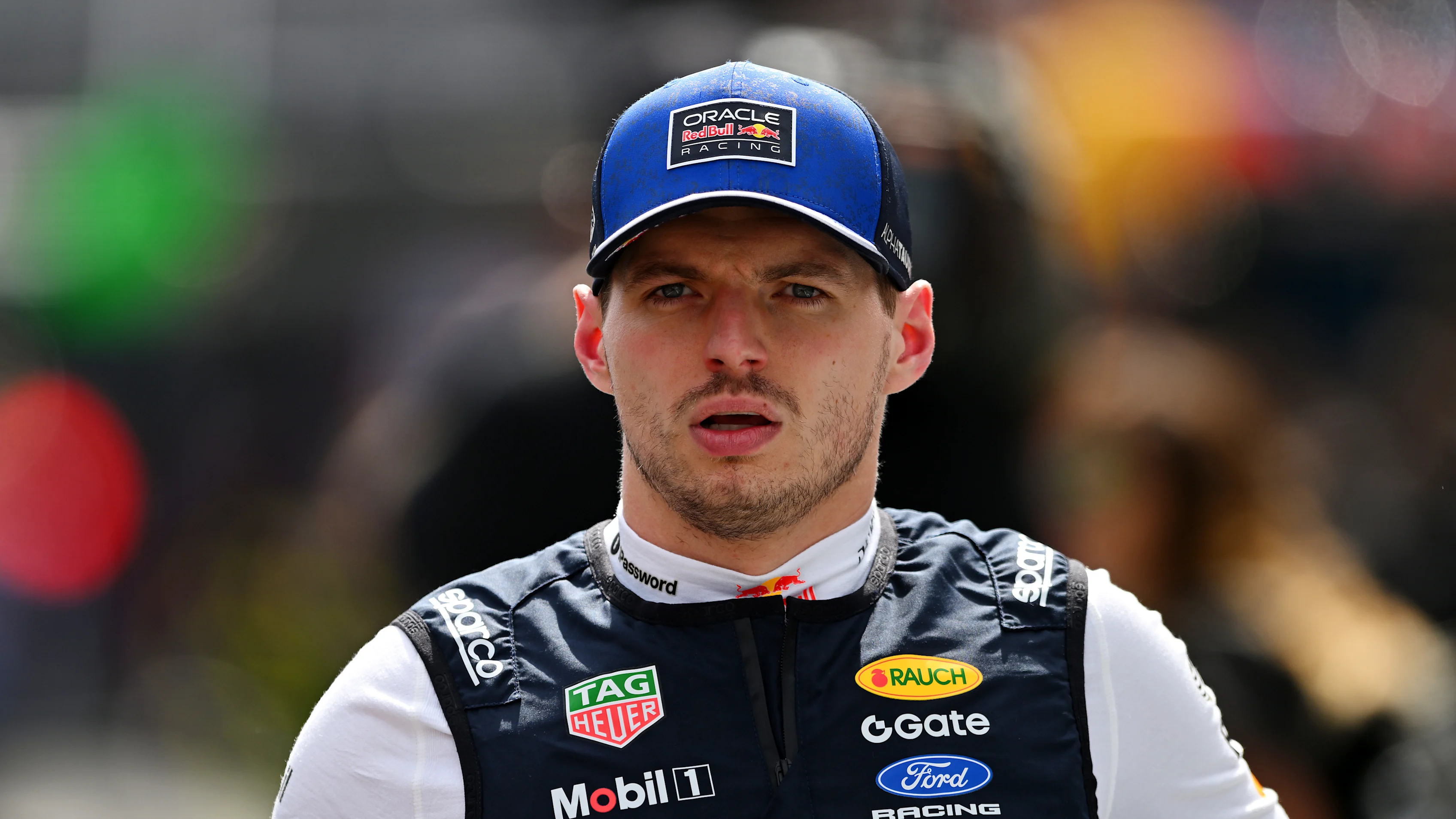 MELBOURNE, AUSTRALIA - MARCH 08: Max Verstappen of the Netherlands and Oracle Red Bull Racing looks