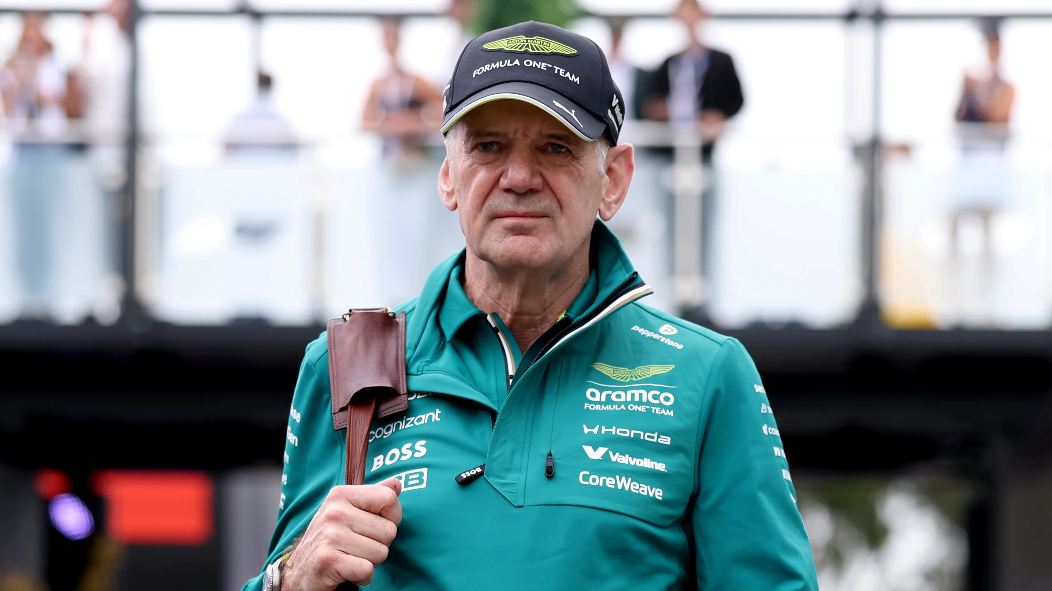 MELBOURNE, AUSTRALIA - MARCH 06: Adrian Newey, Team Principal of Aston Martin F1 Team arrives in