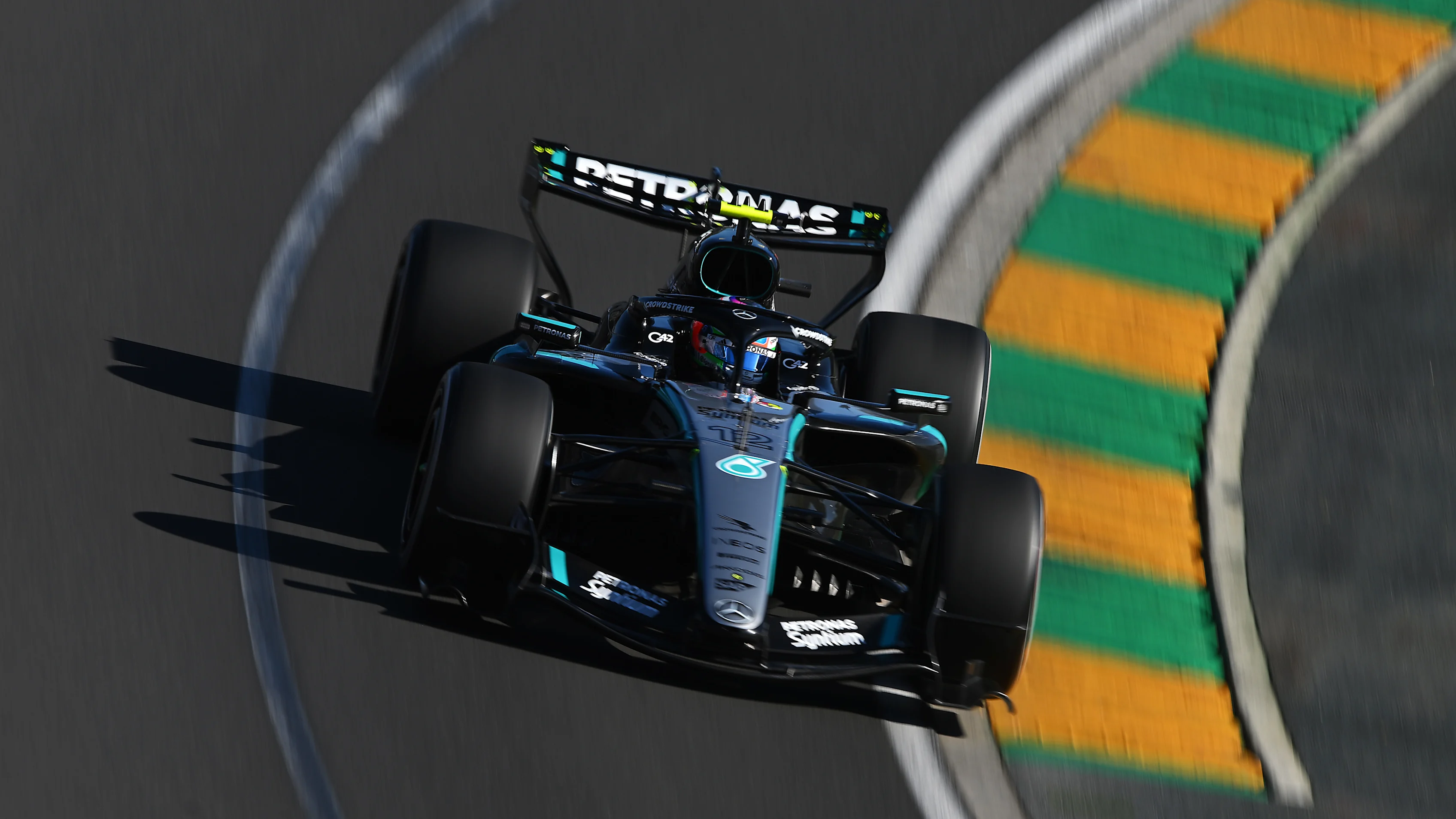 MELBOURNE, AUSTRALIA - MARCH 06: Andrea Kimi Antonelli of Italy driving the (12) Mercedes AMG