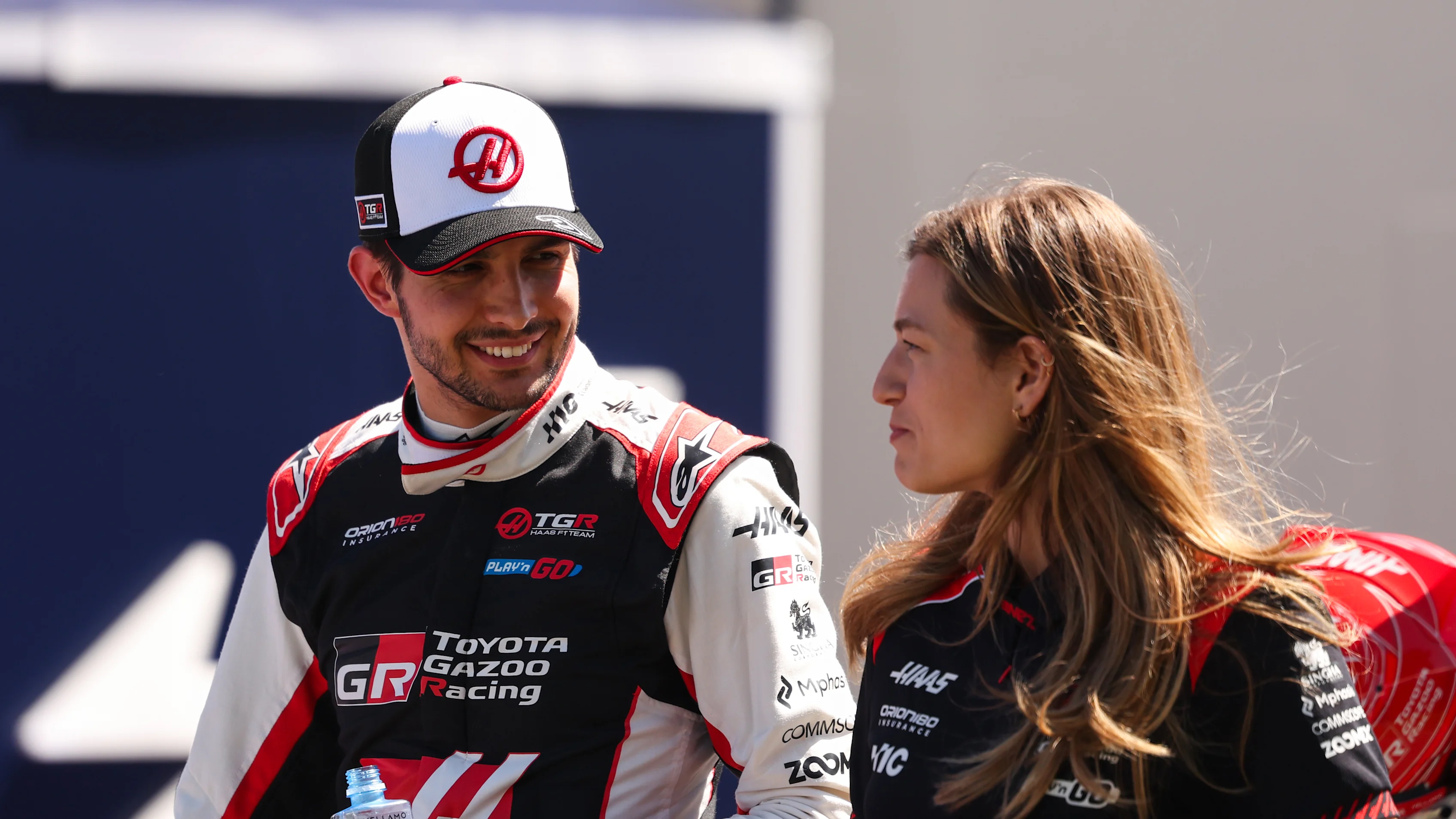 MELBOURNE, AUSTRALIA - MARCH 05: Esteban Ocon of France and Haas F1 and Laura Mueller, Race