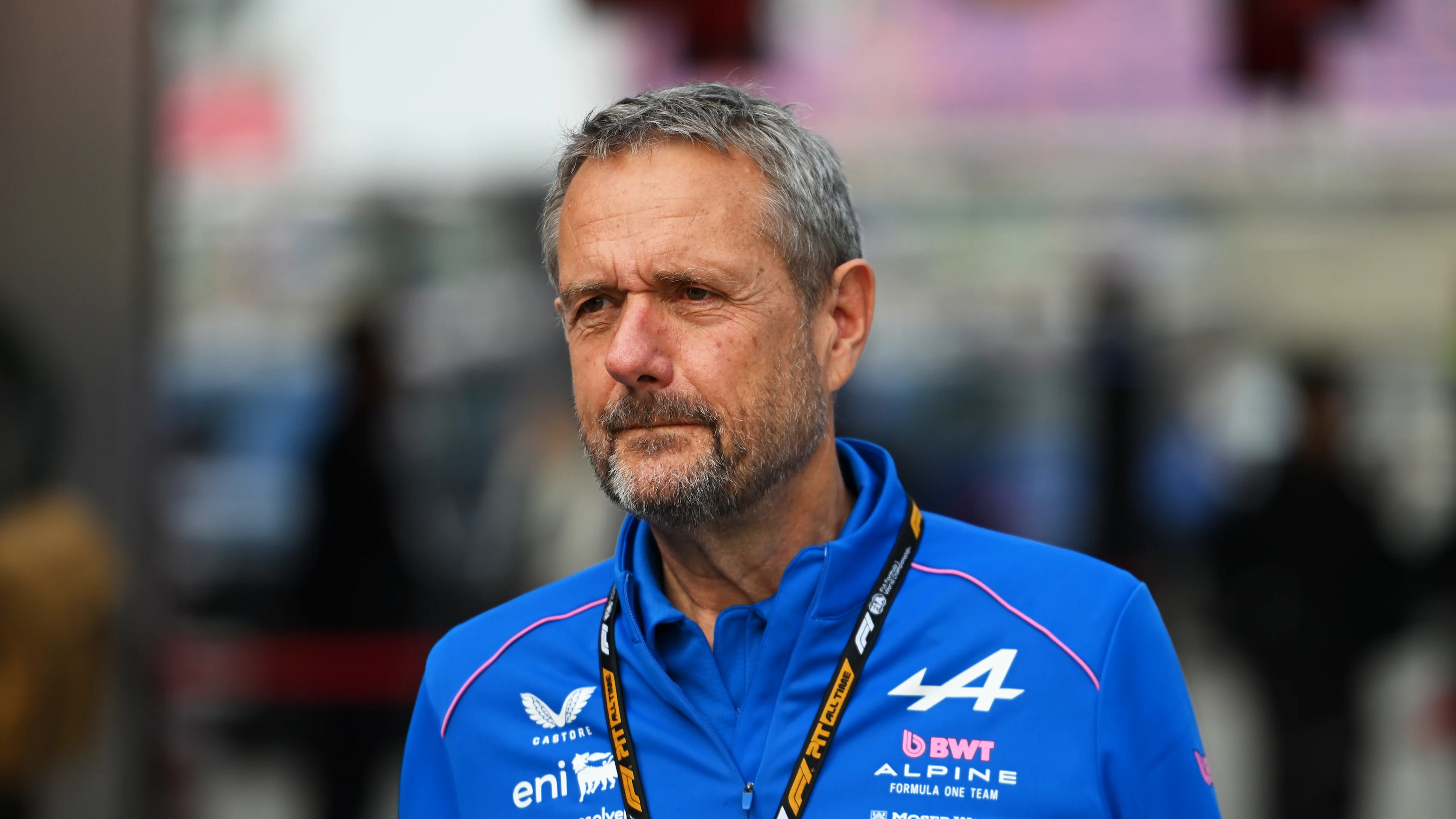 SHANGHAI, CHINA - MARCH 15: Steve Nielsen, Managing Director at Alpine F1 arrives in the Paddock