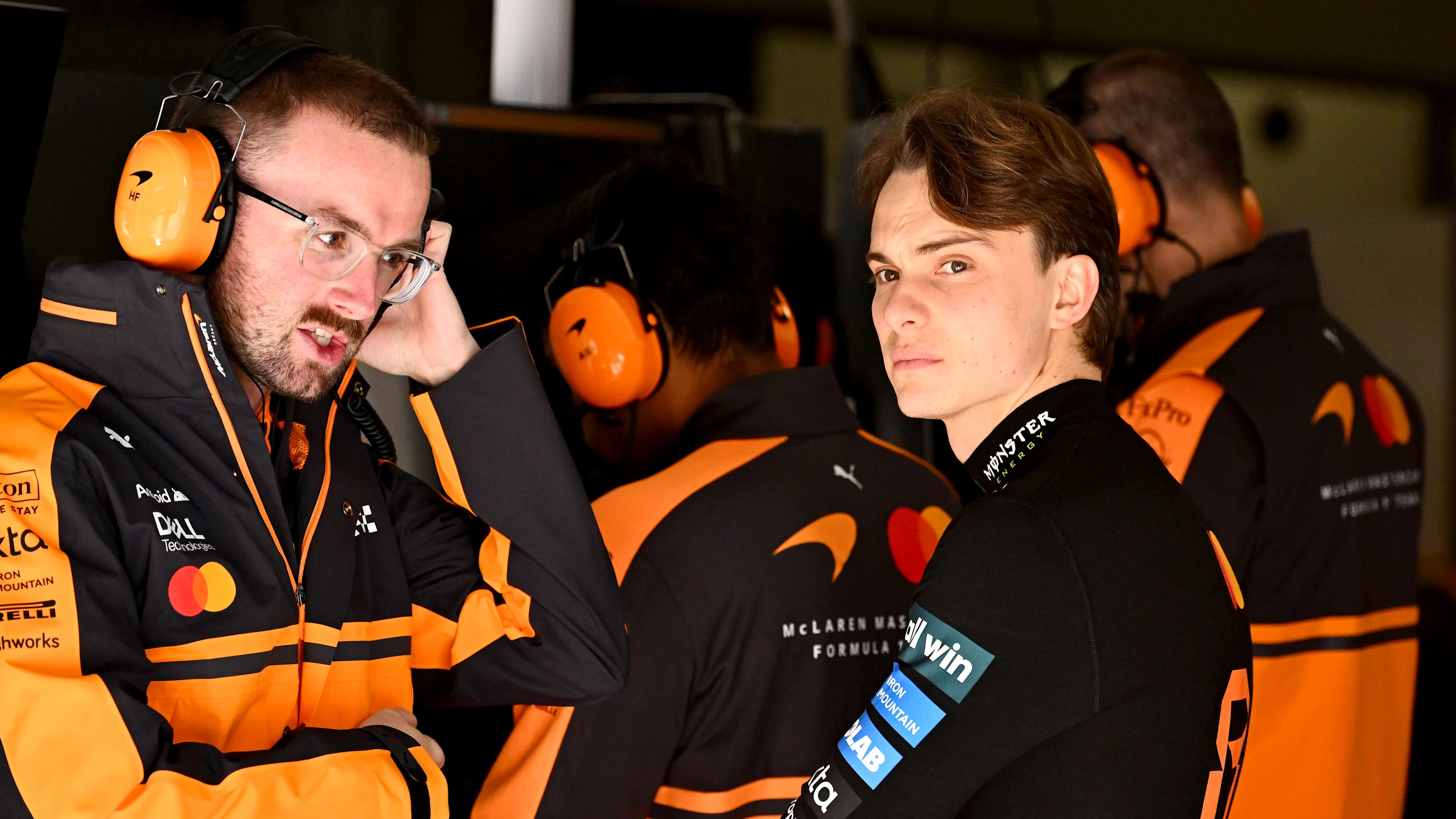 SHANGHAI, CHINA - MARCH 13: Oscar Piastri of Australia and McLaren looks on from the garage during