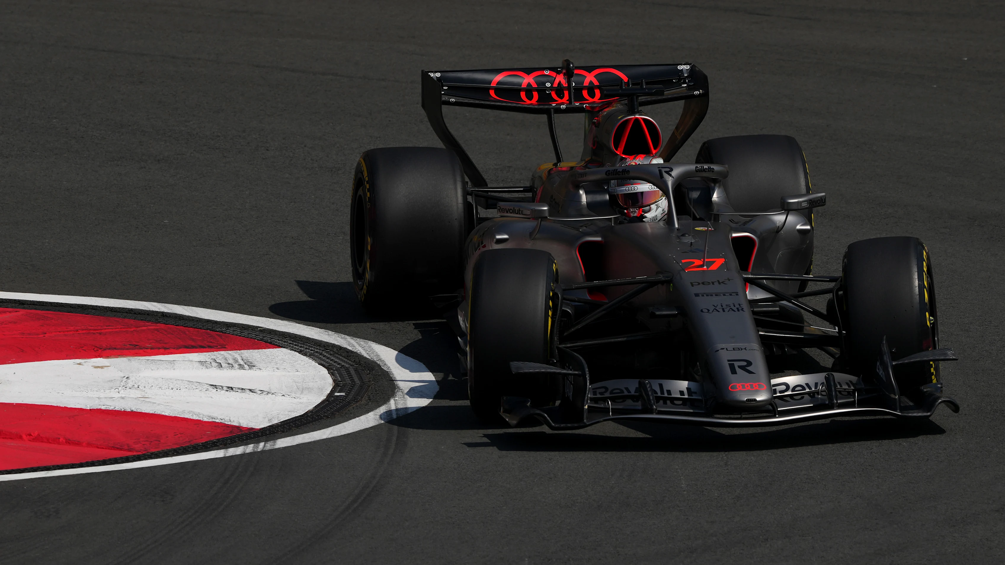 SHANGHAI, CHINA - MARCH 13: Nico Hulkenberg of Germany driving the (27) Audi F1 Team R26 on track during practice ahead of the F1 Grand Prix of China at Shanghai International Circuit on March 13, 2026 in Shanghai, China. (Photo by Alex Bierens de Haan/Getty Images)
