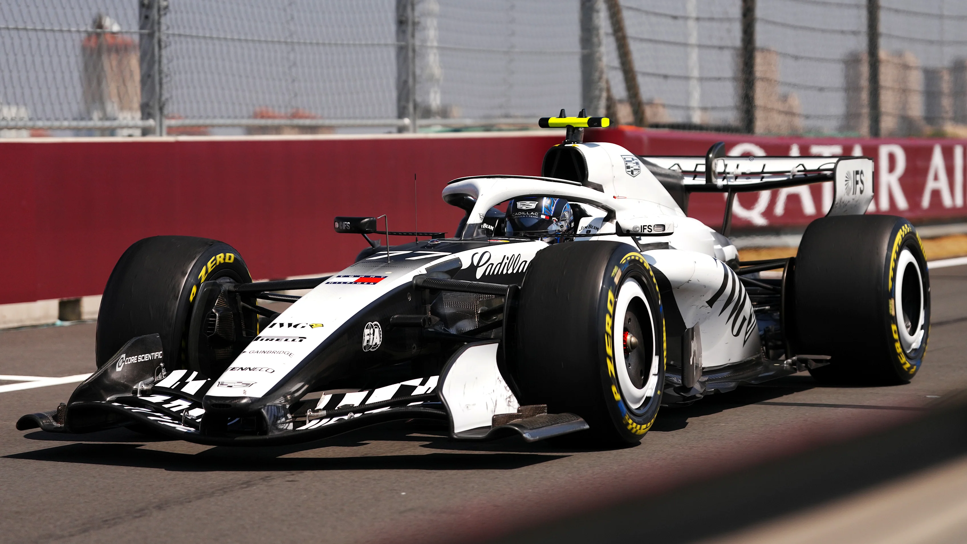 SHANGHAI, CHINA - MARCH 14: Valtteri Bottas of Finland driving the (77) Cadillac F1 Team MAC-26 Ferrari on track during the Sprint ahead of the F1 Grand Prix of China at Shanghai International Circuit on March 14, 2026 in Shanghai, China. (Photo by Sona Maleterova/Getty Images)