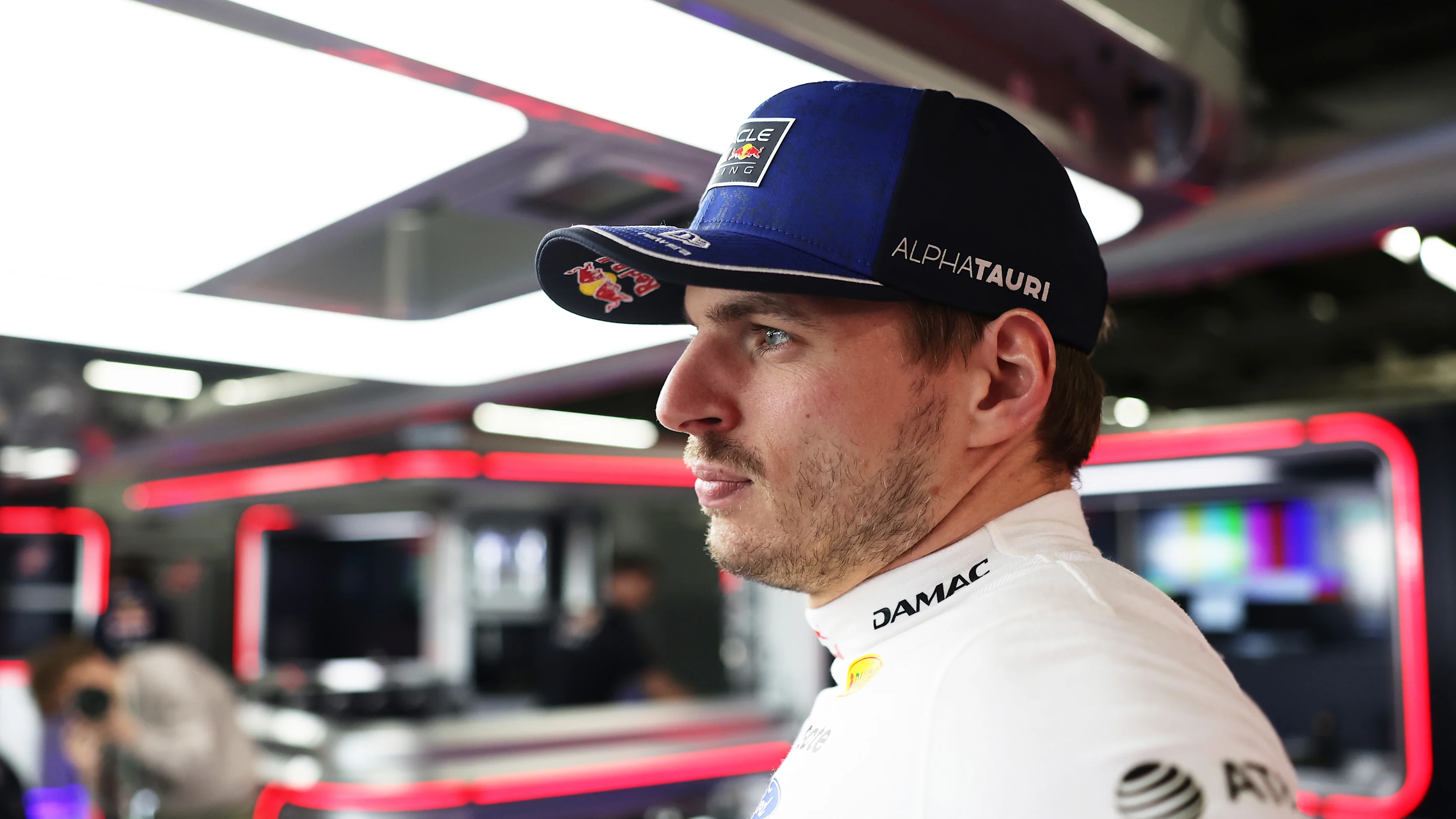 SUZUKA, JAPAN - MARCH 26: Max Verstappen of the Netherlands and Oracle Red Bull Racing looks on in