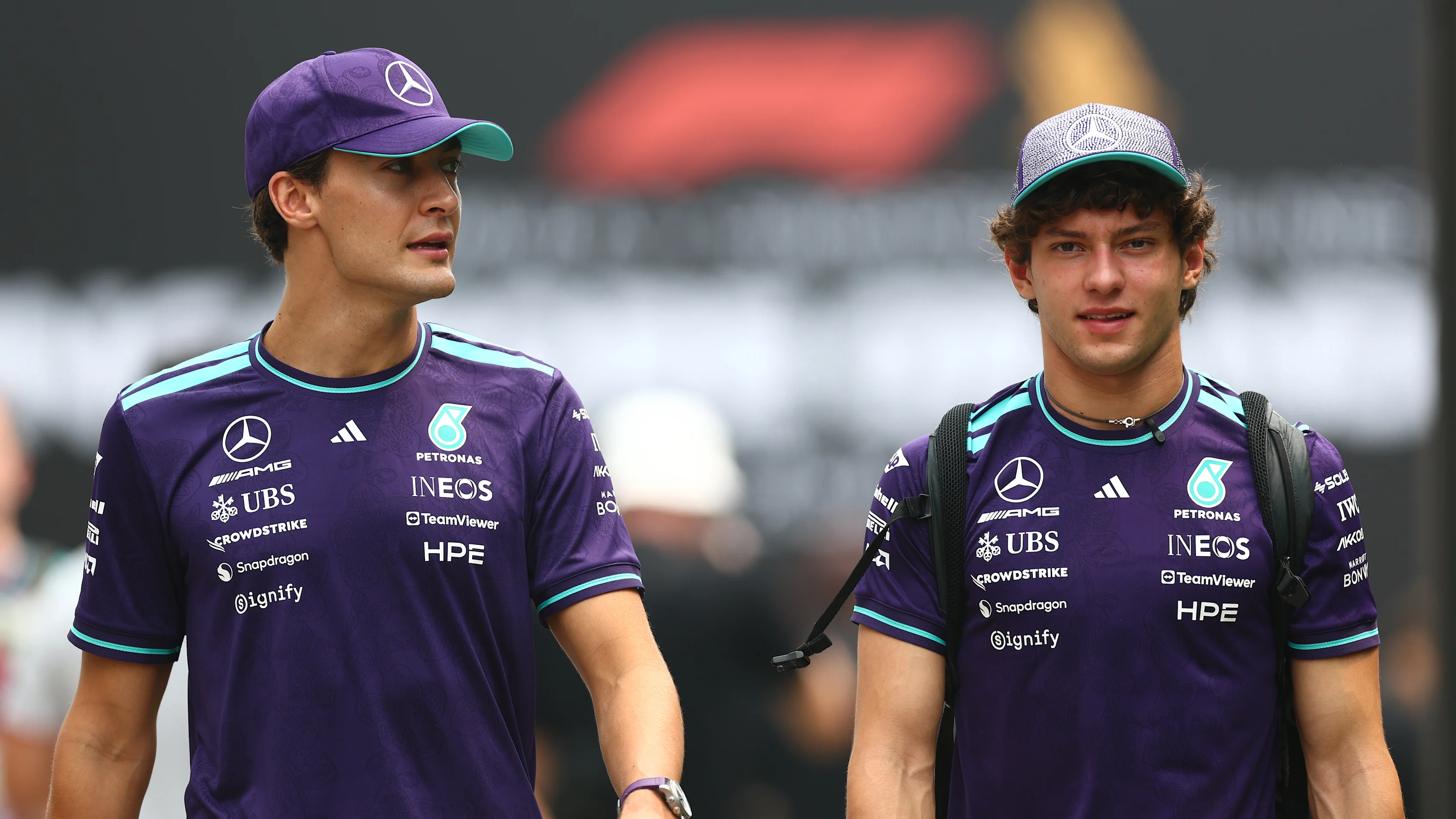 SINGAPORE, SINGAPORE - OCTOBER 08: George Russell of Great Britain and Mercedes AMG Petronas F1