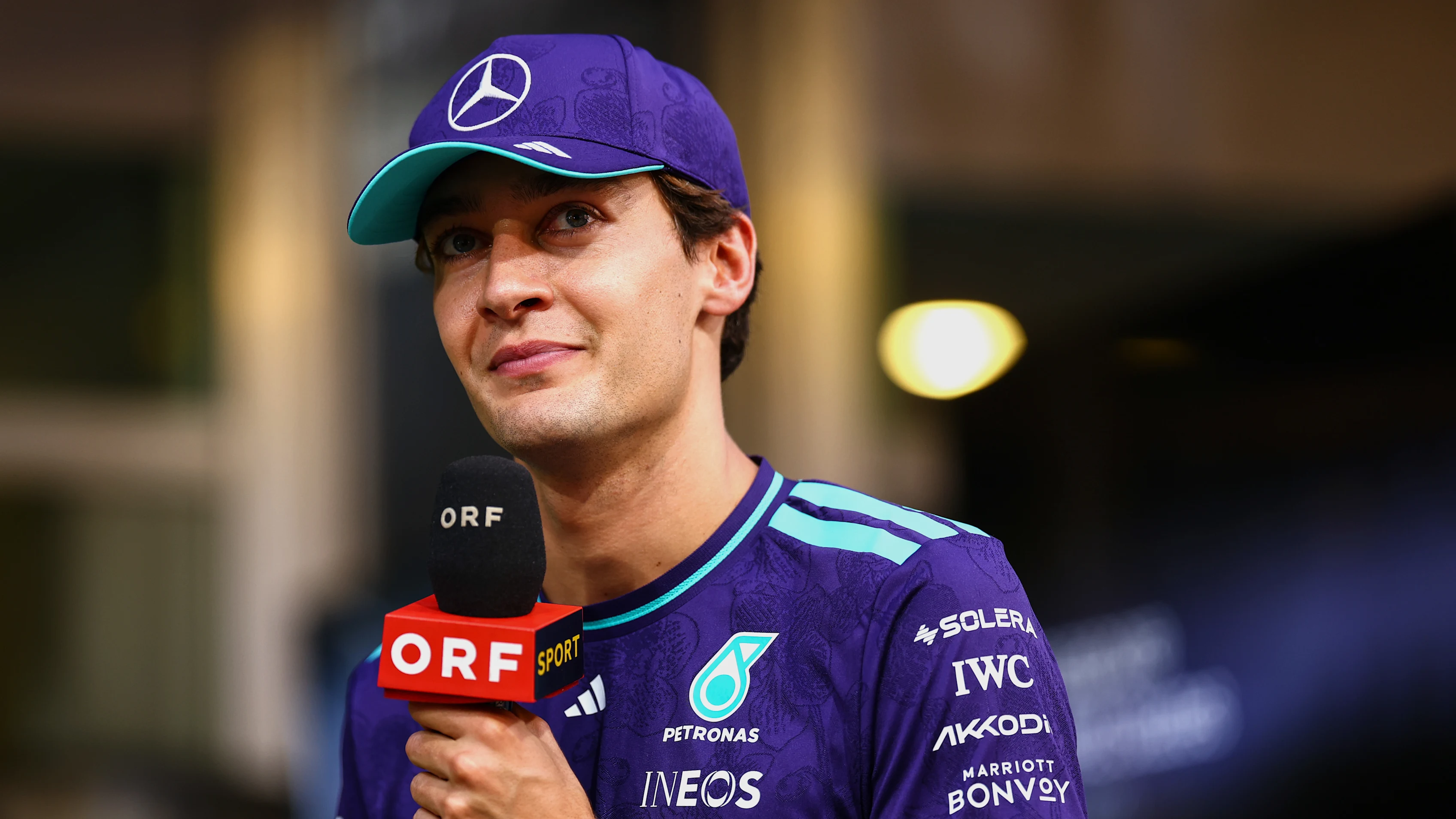 SINGAPORE, SINGAPORE - OCTOBER 08: George Russell of Great Britain and Mercedes AMG Petronas F1