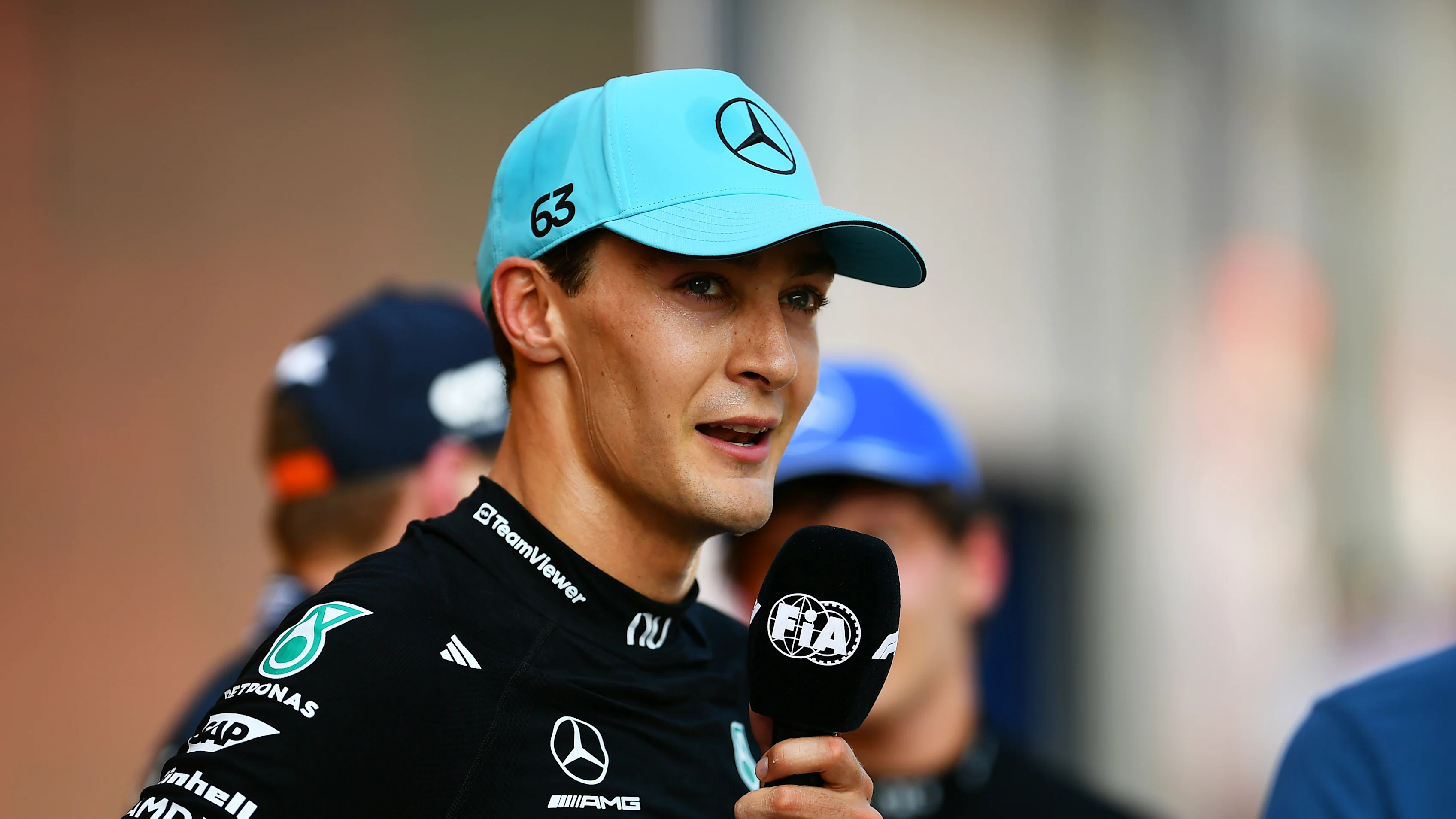 SPIELBERG, AUSTRIA - JUNE 28: Race winner George Russell of Great Britain and Mercedes AMG Petronas