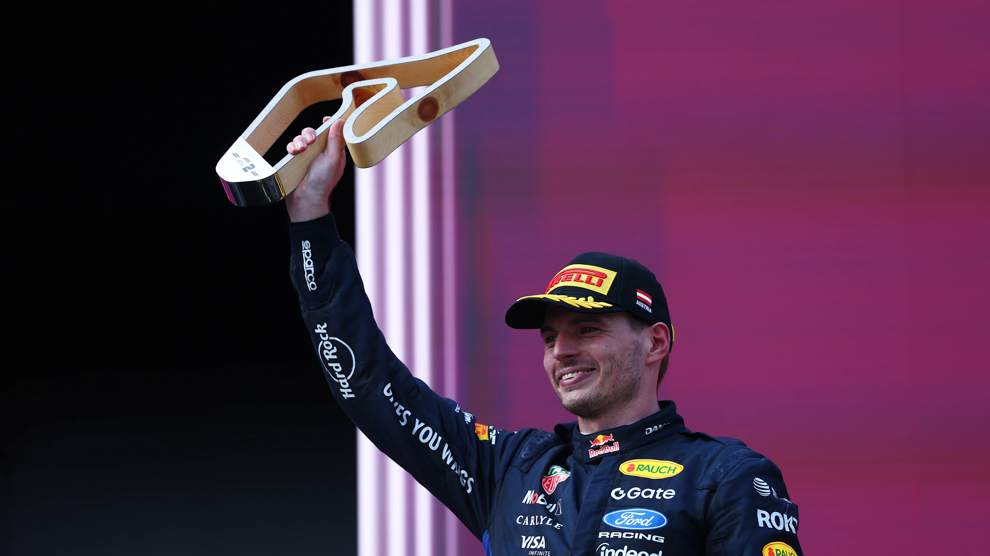 SPIELBERG, AUSTRIA - JUNE 28: Second placed Max Verstappen of the Netherlands and Oracle Red Bull
