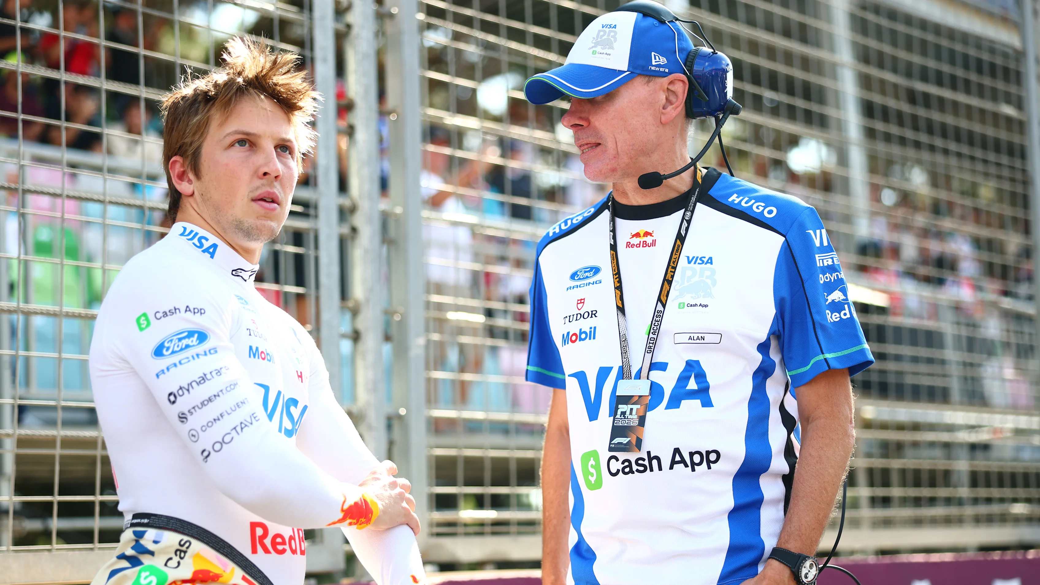 BAKU, AZERBAIJAN - SEPTEMBER 26: Liam Lawson of New Zealand and Visa Cash App Racing Bulls and Alan