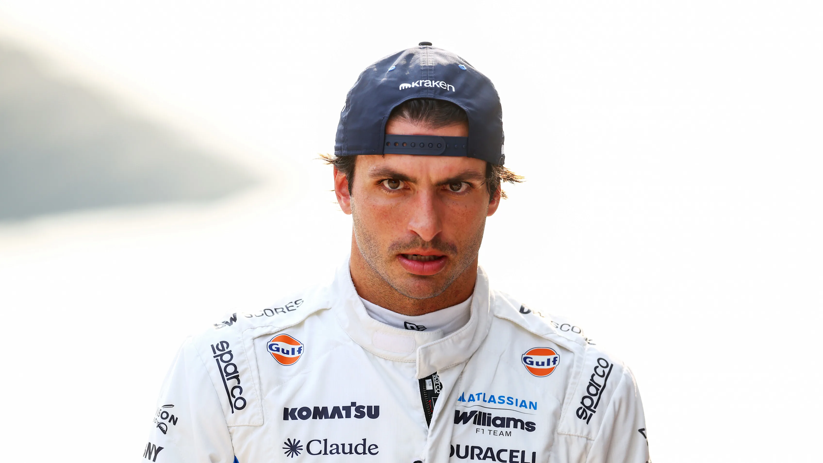 KUALA LUMPUR, MALAYSIA - OCTOBER 03: Thirteenth placed qualifier Carlos Sainz of Spain and Williams