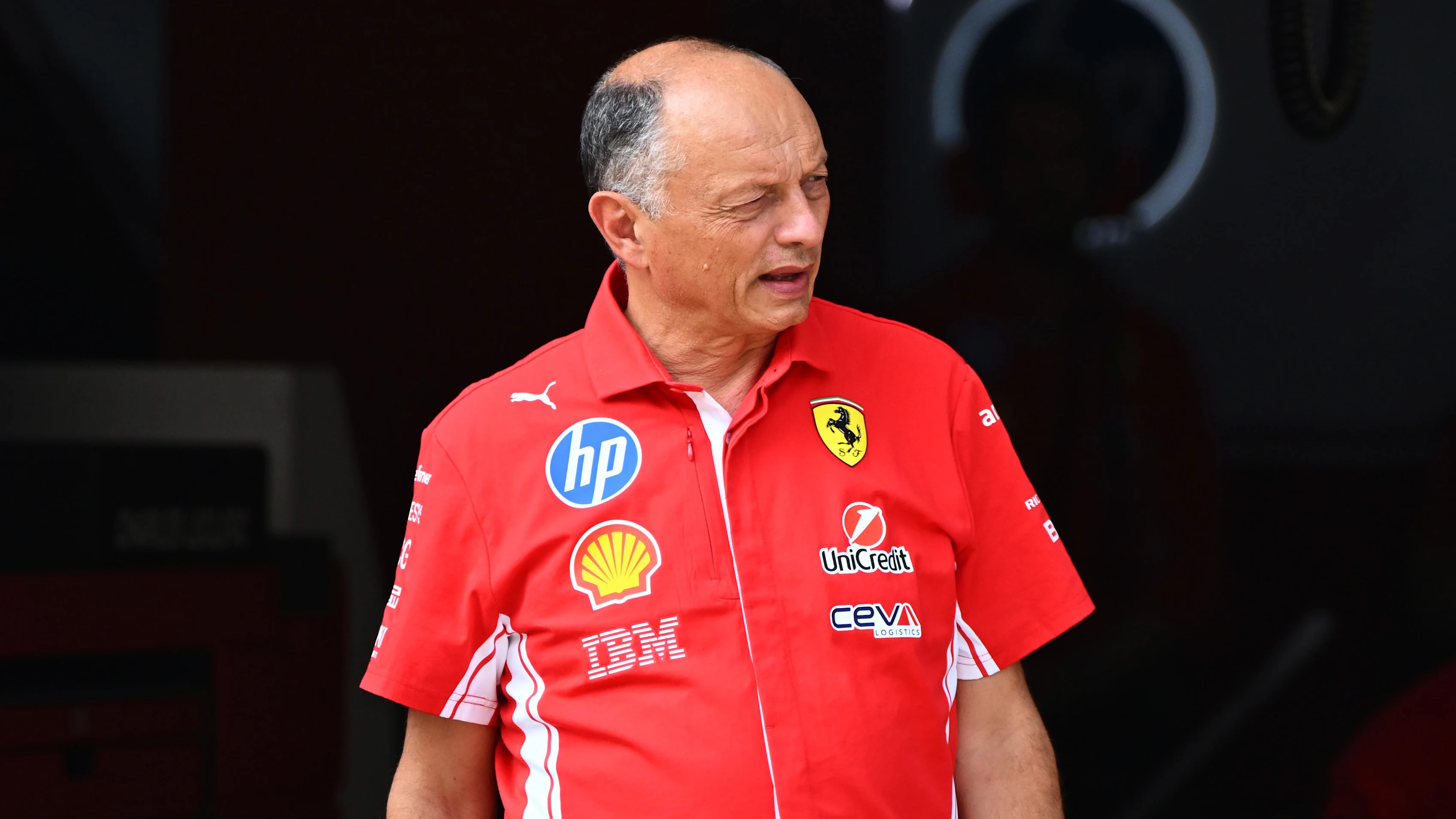 KUALA LUMPUR, MALAYSIA - OCTOBER 03: Frederic Vasseur, Team Principal of Scuderia Ferrari looks on