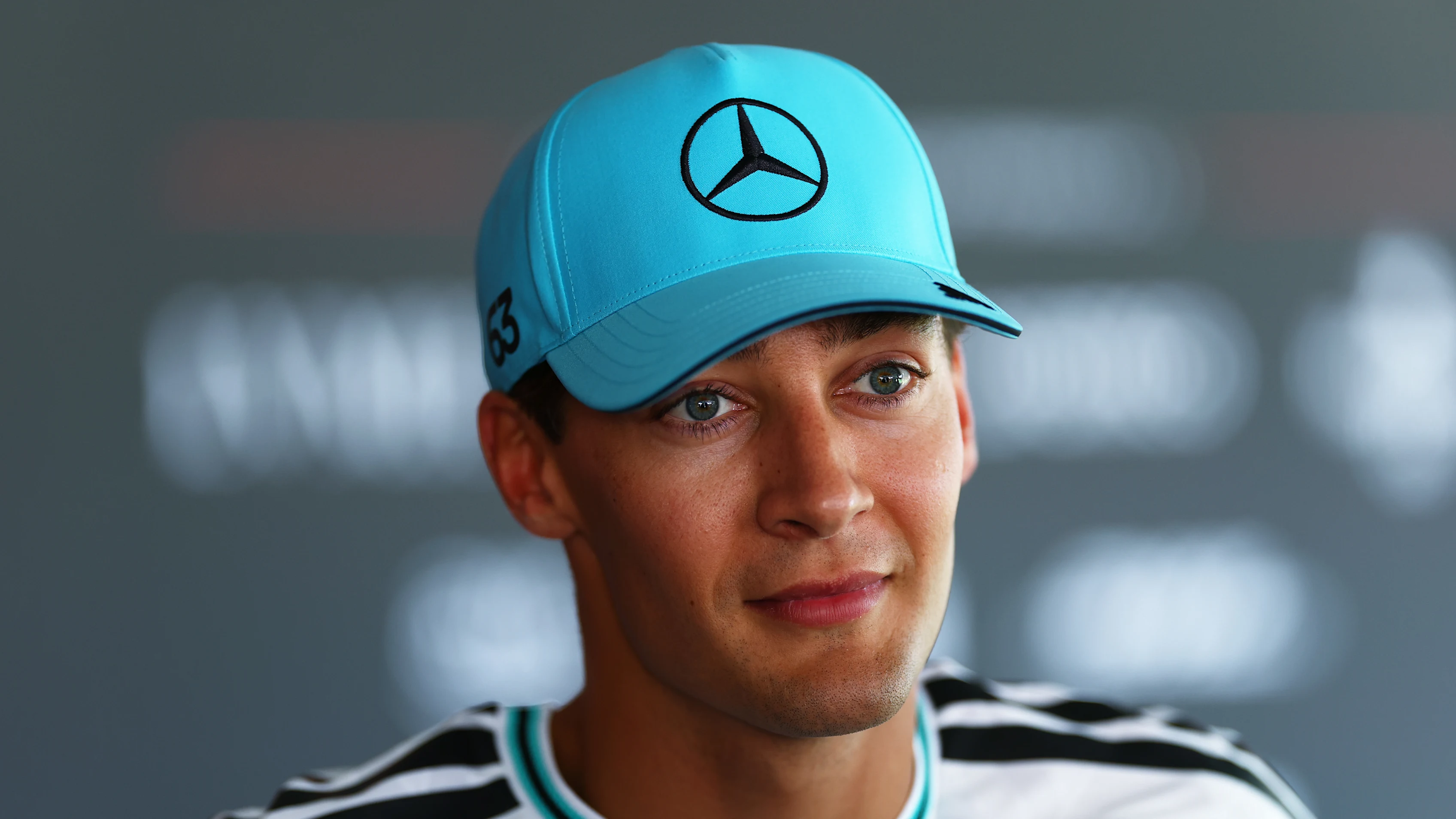 BARCELONA, SPAIN - JUNE 11: George Russell of Great Britain and Mercedes AMG Petronas F1 Team talks