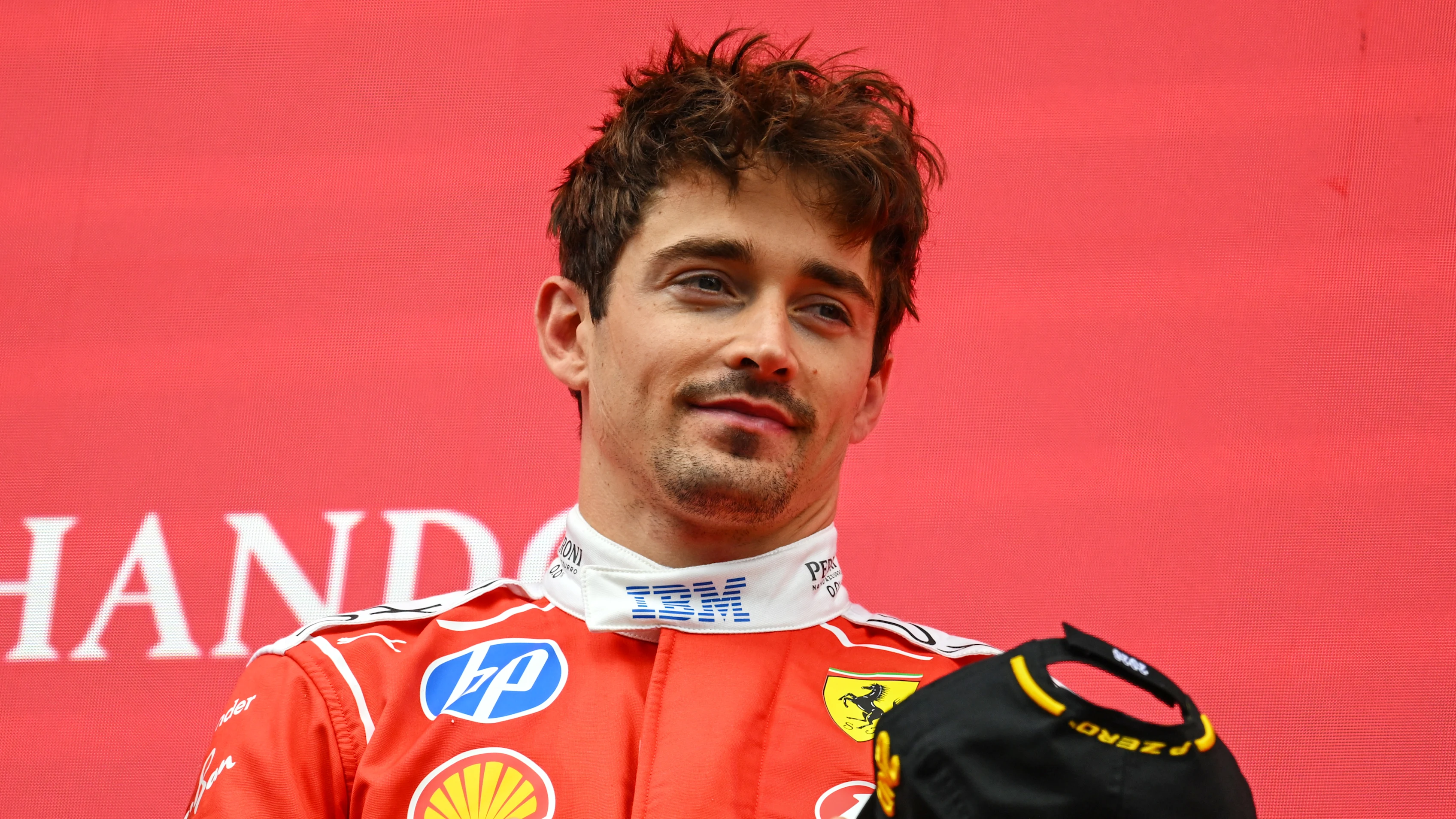SPA, BELGIUM - JULY 19: Second placed Charles Leclerc of Monaco and Scuderia Ferrari on the podium