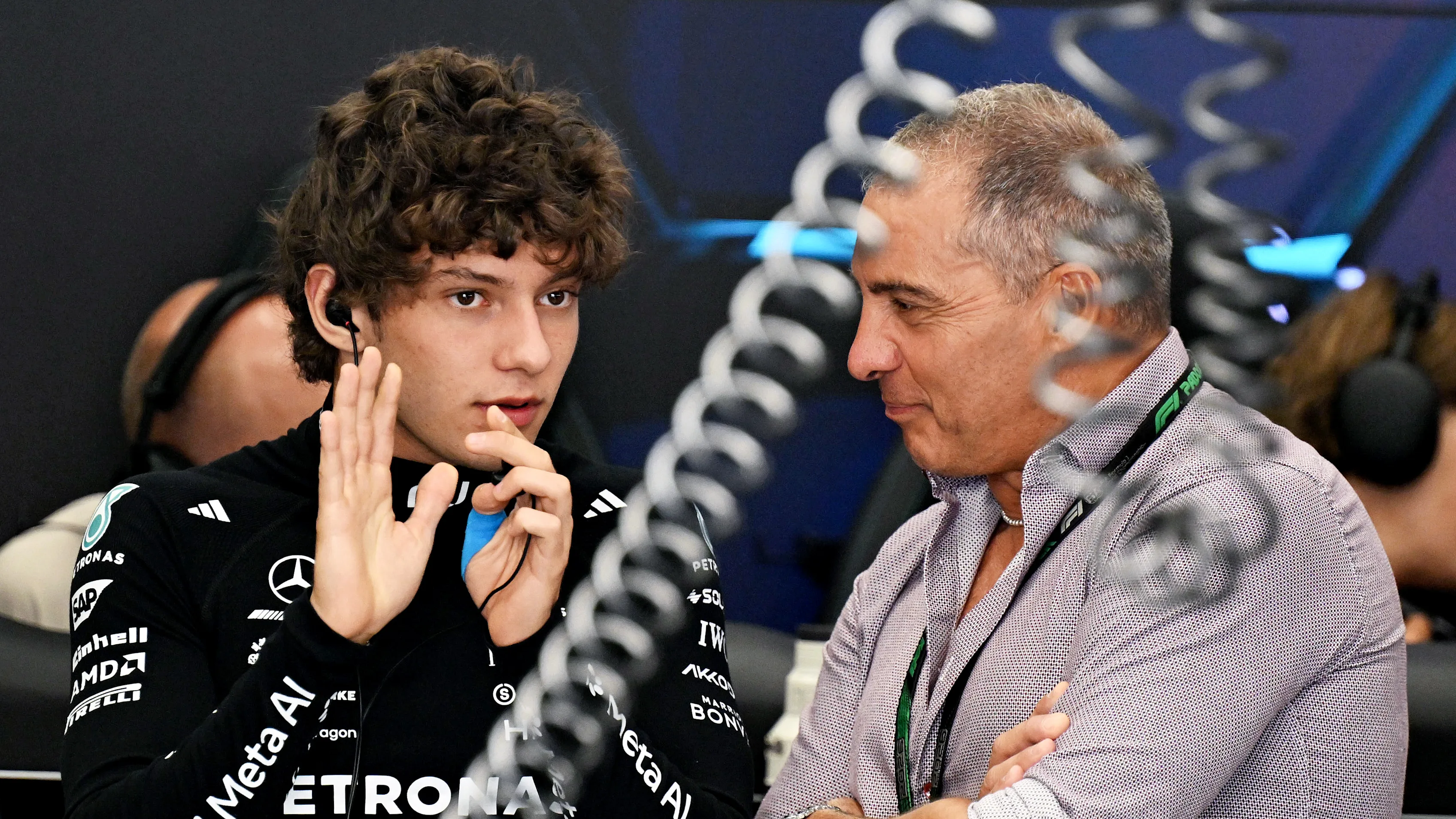 BUDAPEST, HUNGARY - JULY 23: Andrea Kimi Antonelli of Italy and Mercedes AMG Petronas F1 Team meets