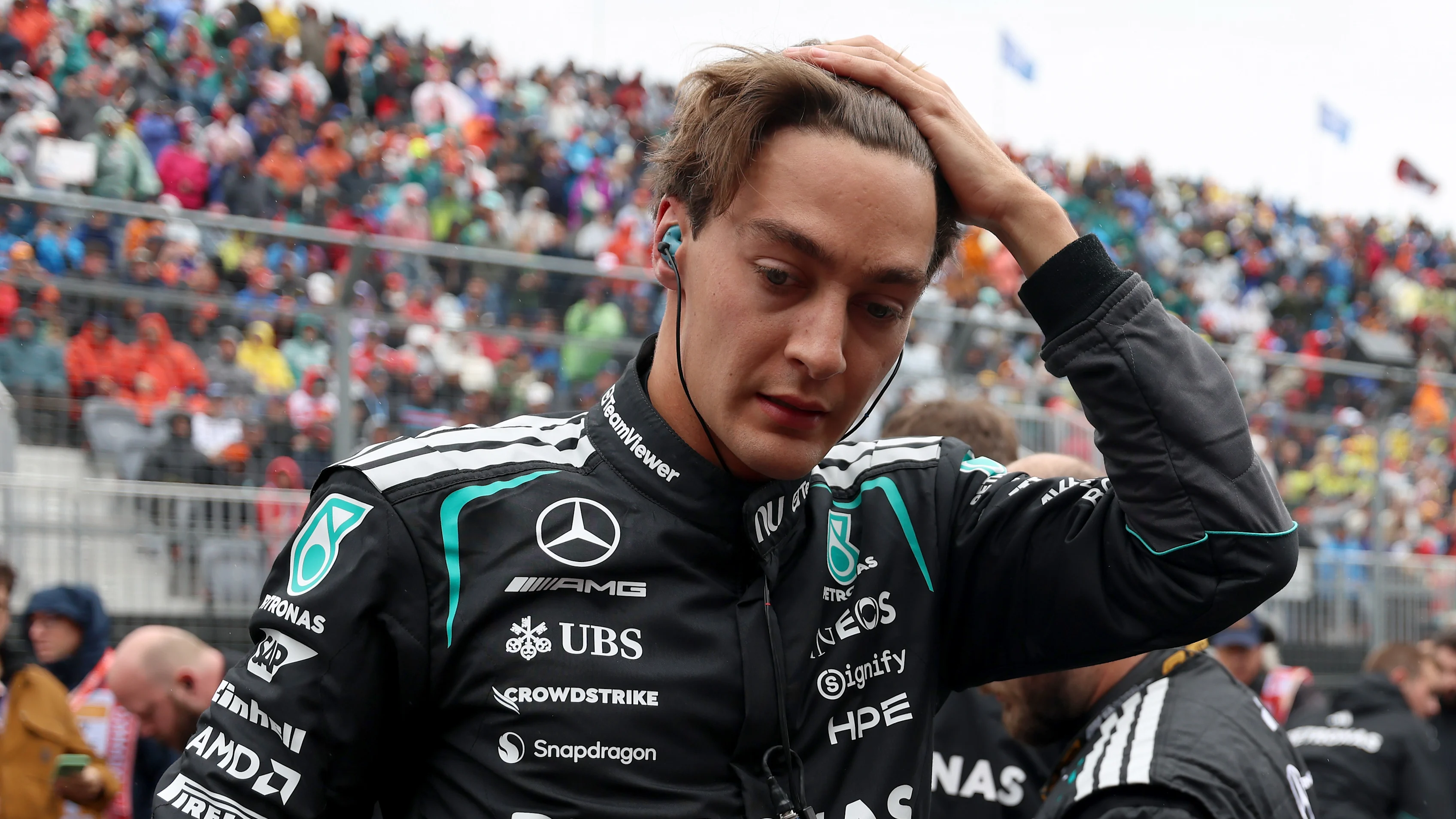 MONTREAL, QUEBEC - MAY 24: George Russell of Great Britain and Mercedes AMG Petronas F1 Team on the