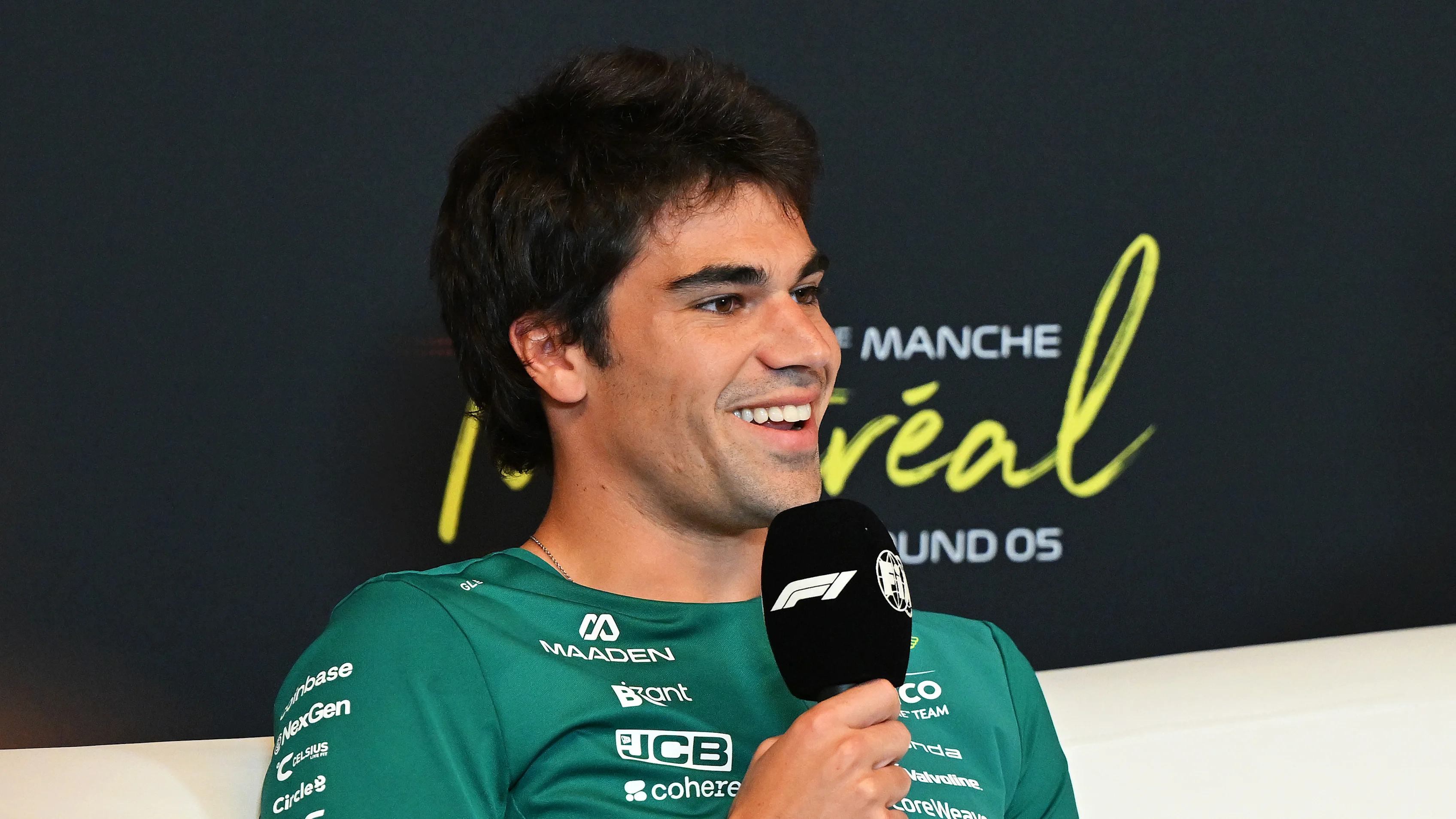 MONTREAL, QUEBEC - MAY 21: Lance Stroll of Canada and Aston Martin F1 Team speaks in the Drivers