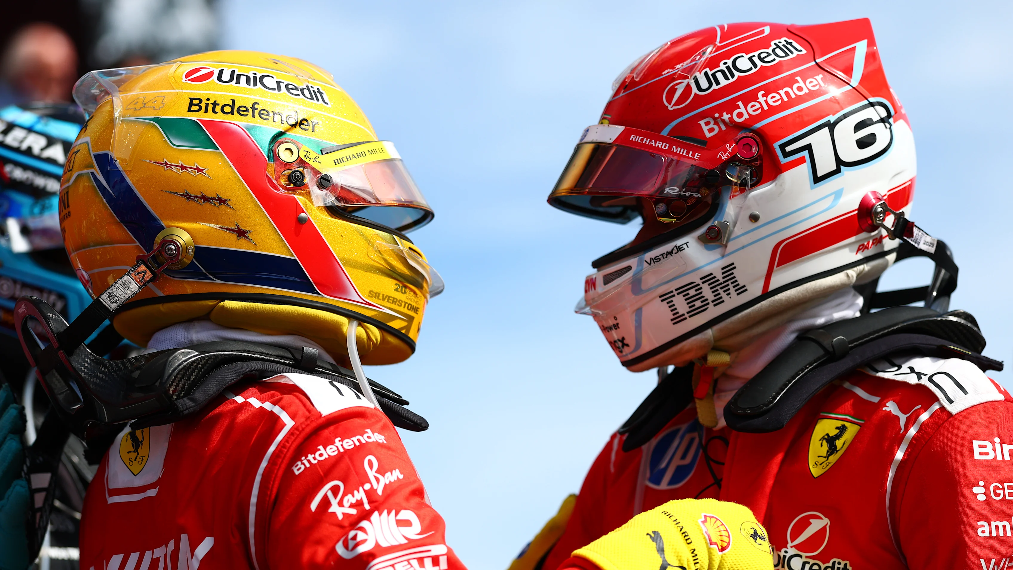 NORTHAMPTON, ENGLAND - JULY 05: Race winner Charles Leclerc of Monaco and Scuderia Ferrari and