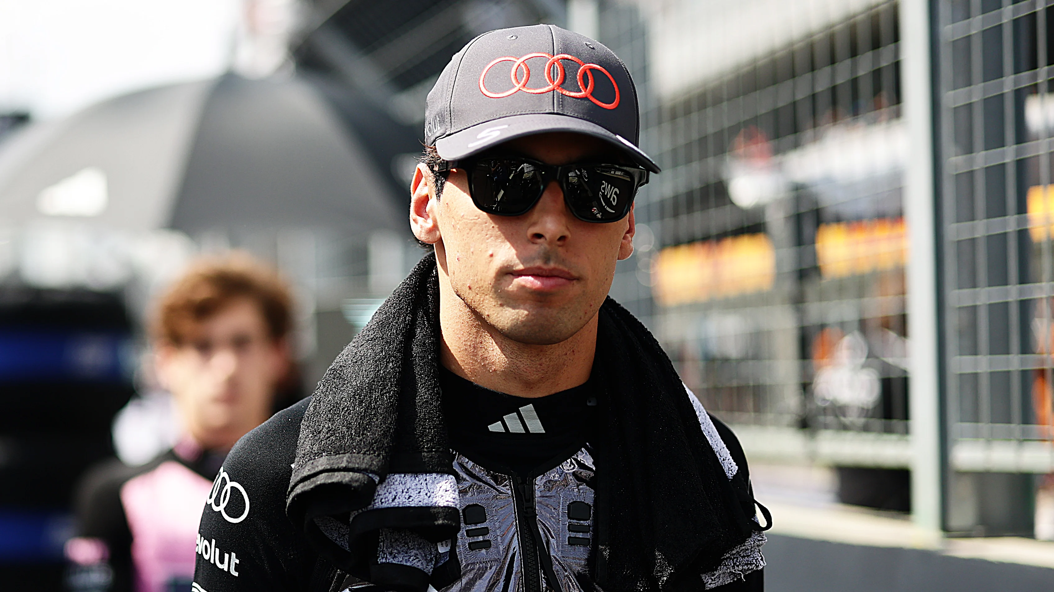 BUDAPEST, HUNGARY - JULY 26: Gabriel Bortoleto of Brazil and Audi F1 Team on the grid prior to the