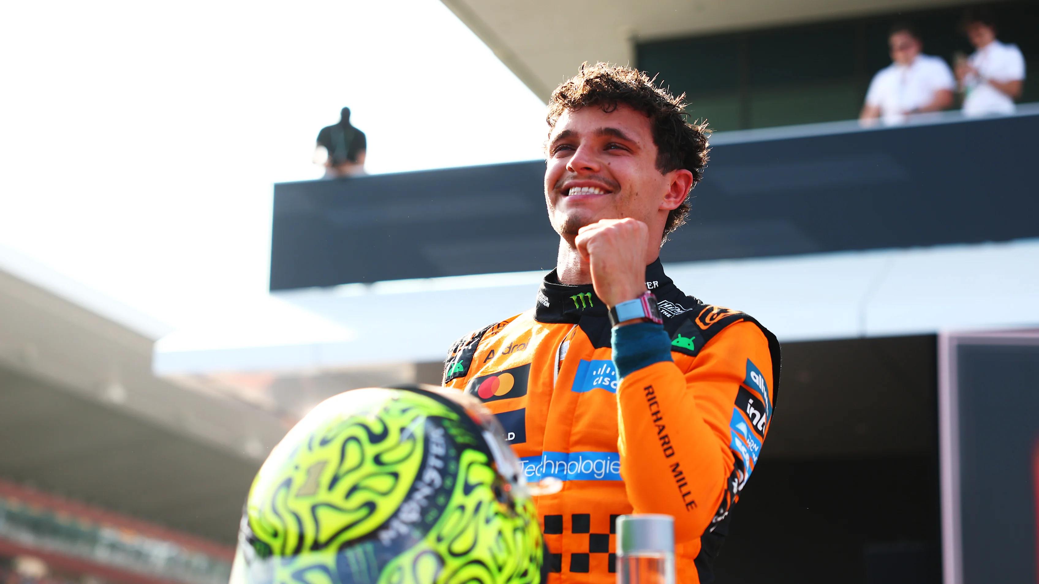 BUDAPEST, HUNGARY - JULY 26: Race winner Lando Norris of Great Britain and McLaren celebrates in