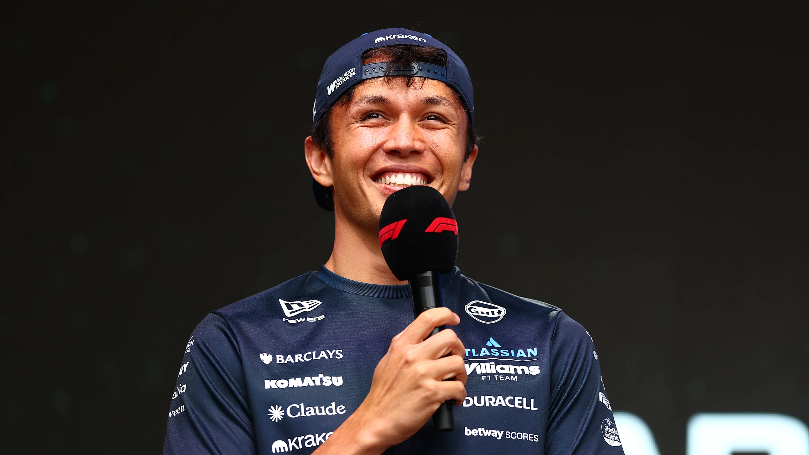 BUDAPEST, HUNGARY - JULY 24: Alexander Albon of Thailand and Williams on stage prior to practice