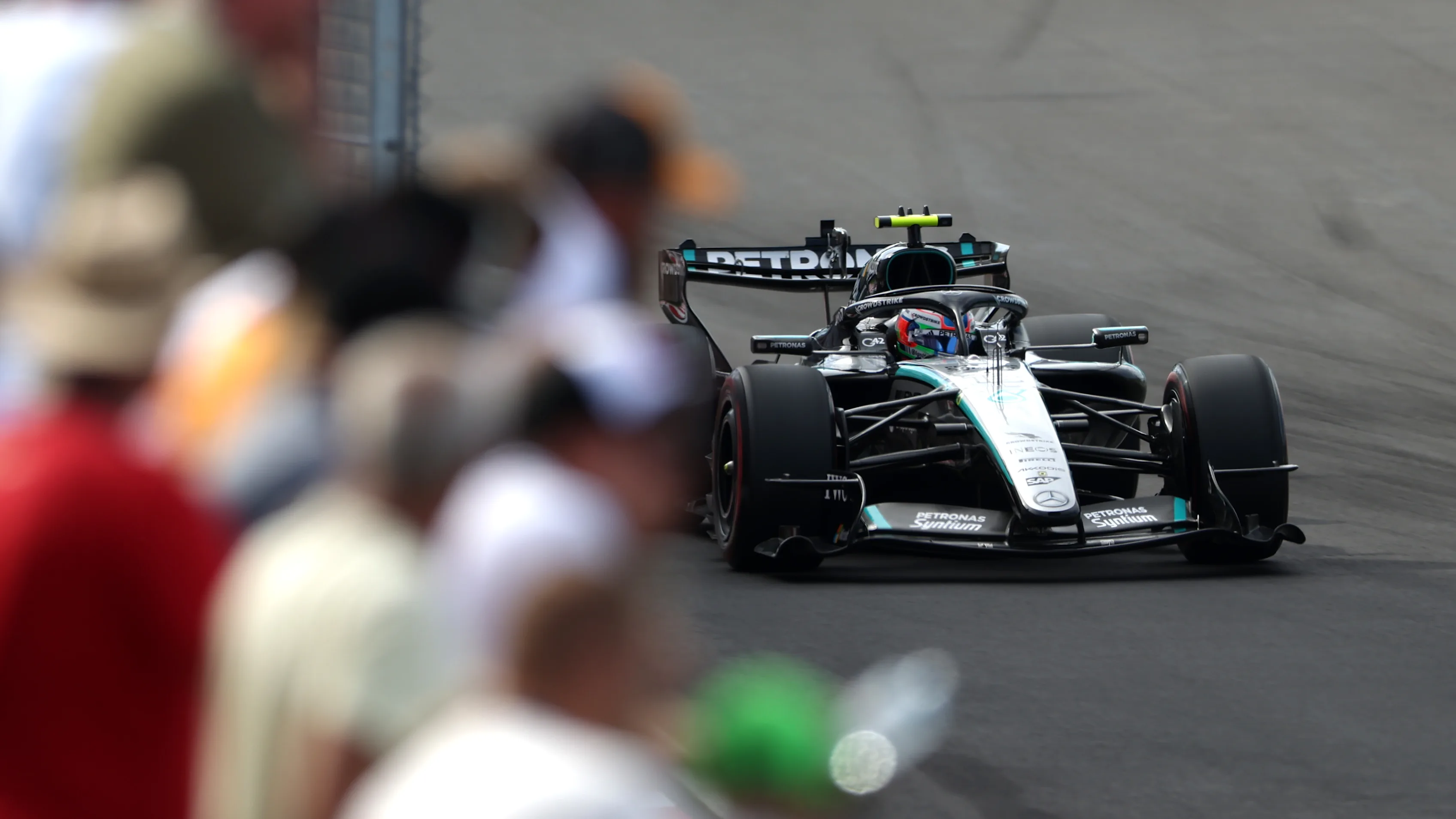 BUDAPEST, HUNGARY - JULY 25: Andrea Kimi Antonelli of Italy driving the (12) Mercedes AMG Petronas