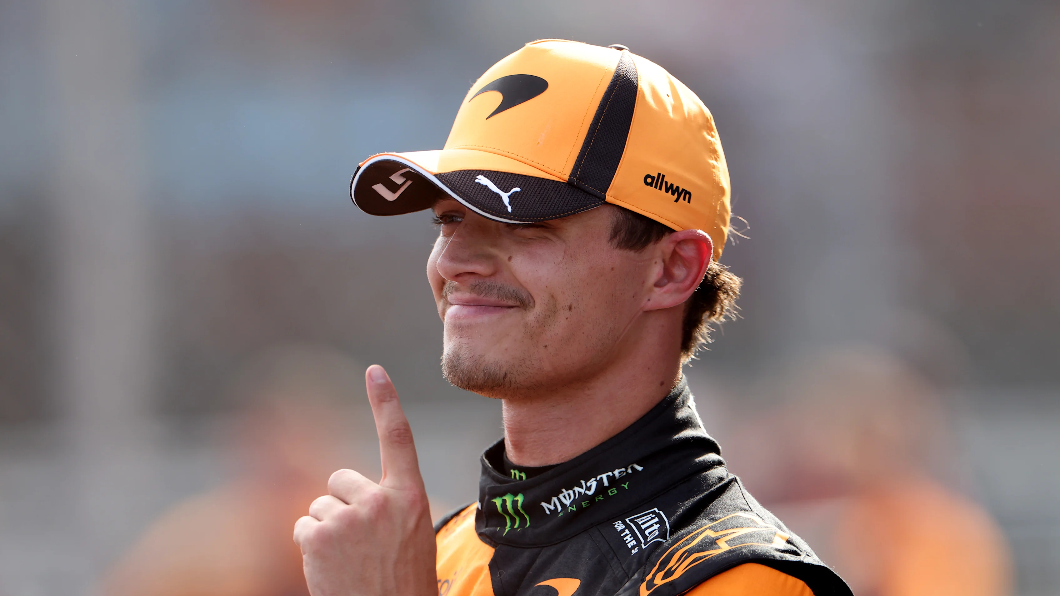 BUDAPEST, HUNGARY - JULY 25: Pole position qualifier Lando Norris of Great Britain and McLaren