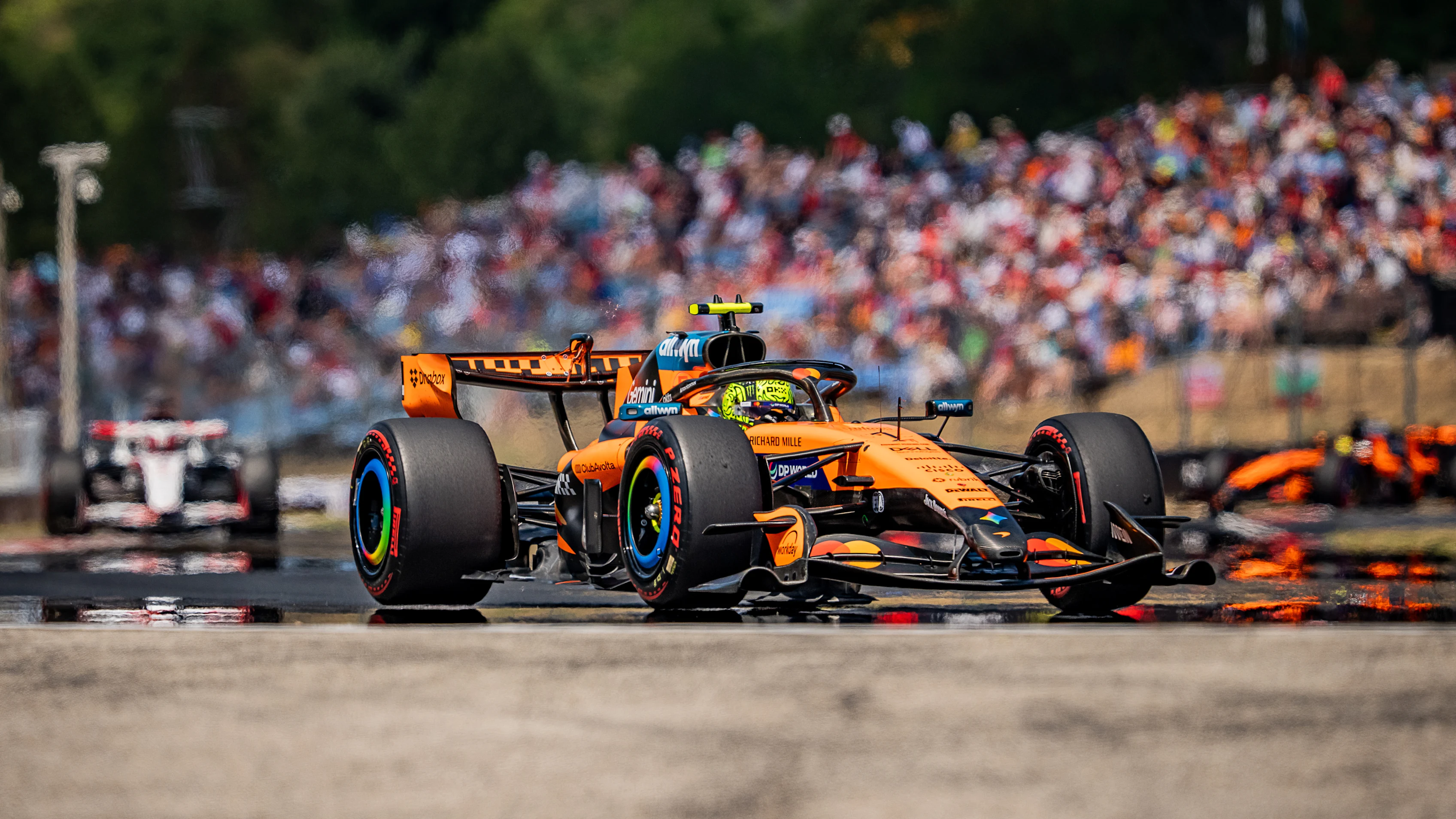 BUDAPEST, HUNGARY - JULY 25: (EDITORS NOTE: Image has been digitally enhanced.) Lando Norris of