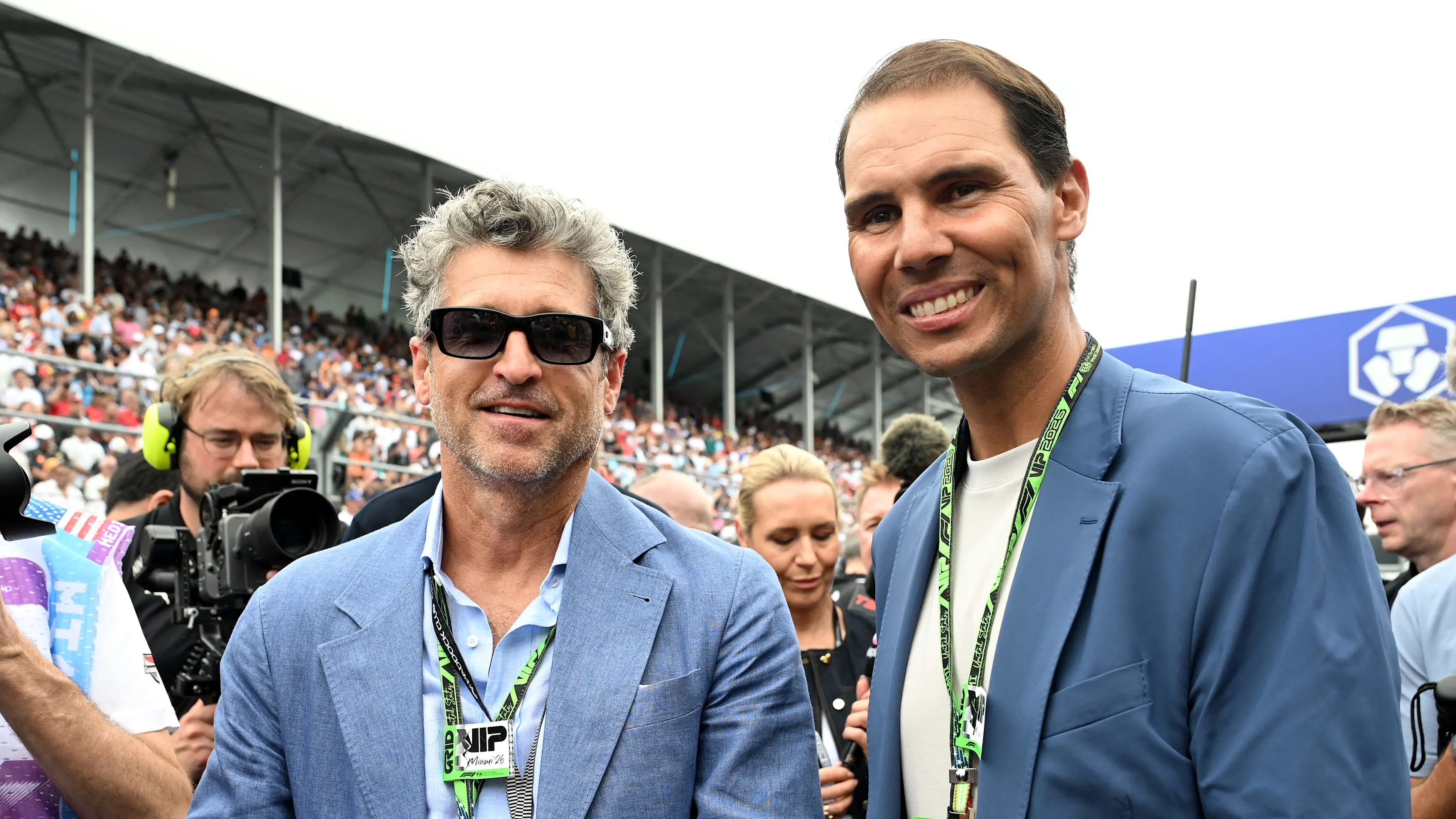 Actor Patrick Dempsey and tennis star Rafael Nadal made appearances on the grid