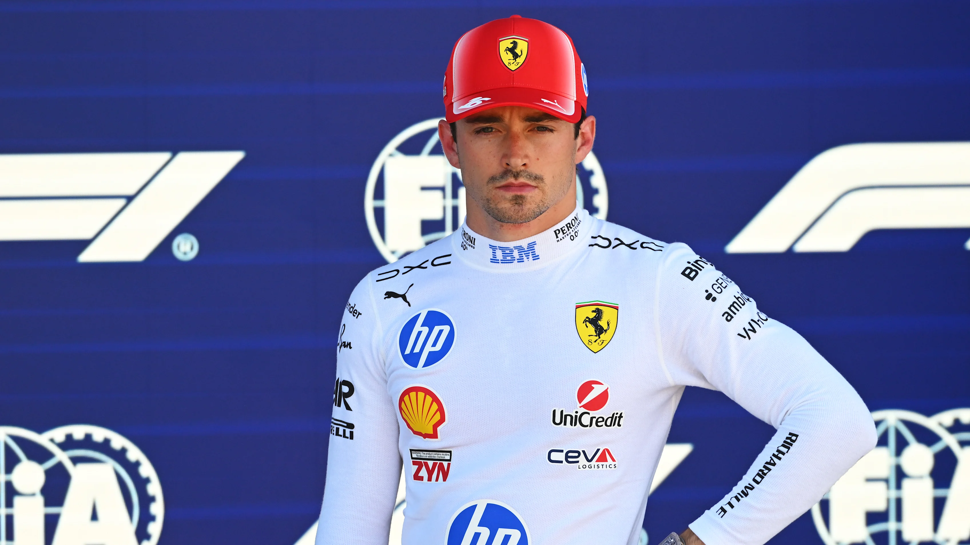 MIAMI, FLORIDA - MAY 02: Third placed qualifier Charles Leclerc of Monaco and Scuderia Ferrari