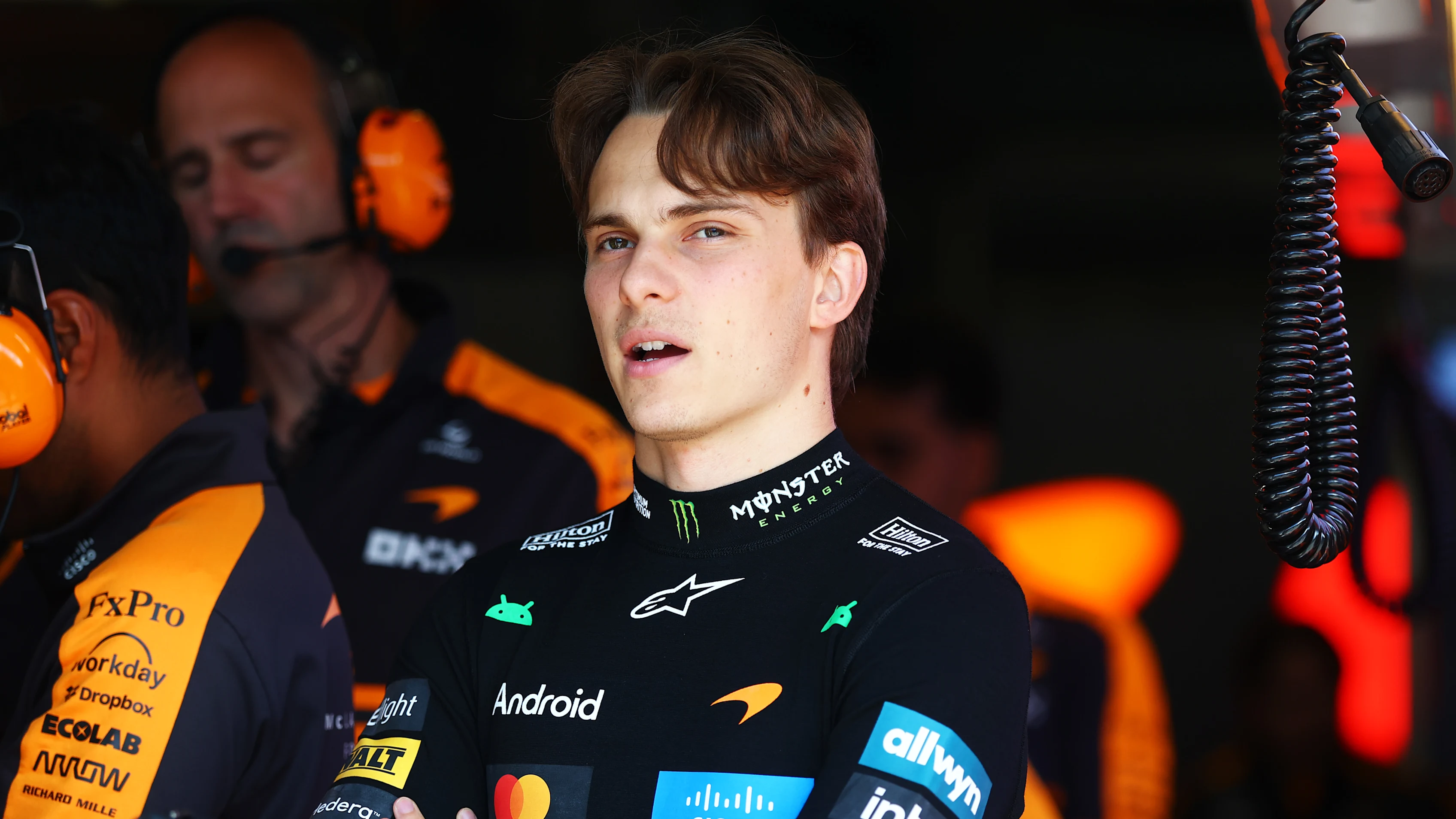 ZANDVOORT, NETHERLANDS - AUGUST 22: Oscar Piastri of Australia and McLaren looks on in the garage